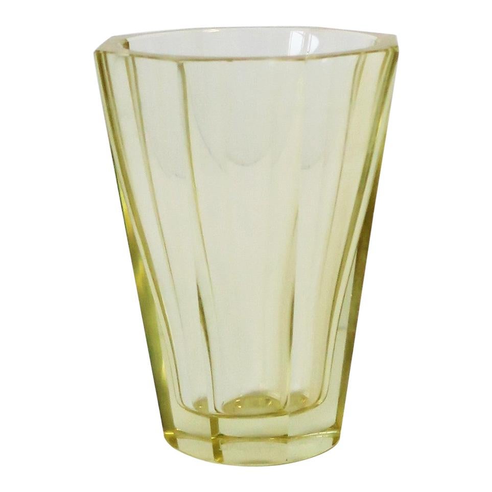 Daum Yellow Crystal Vase