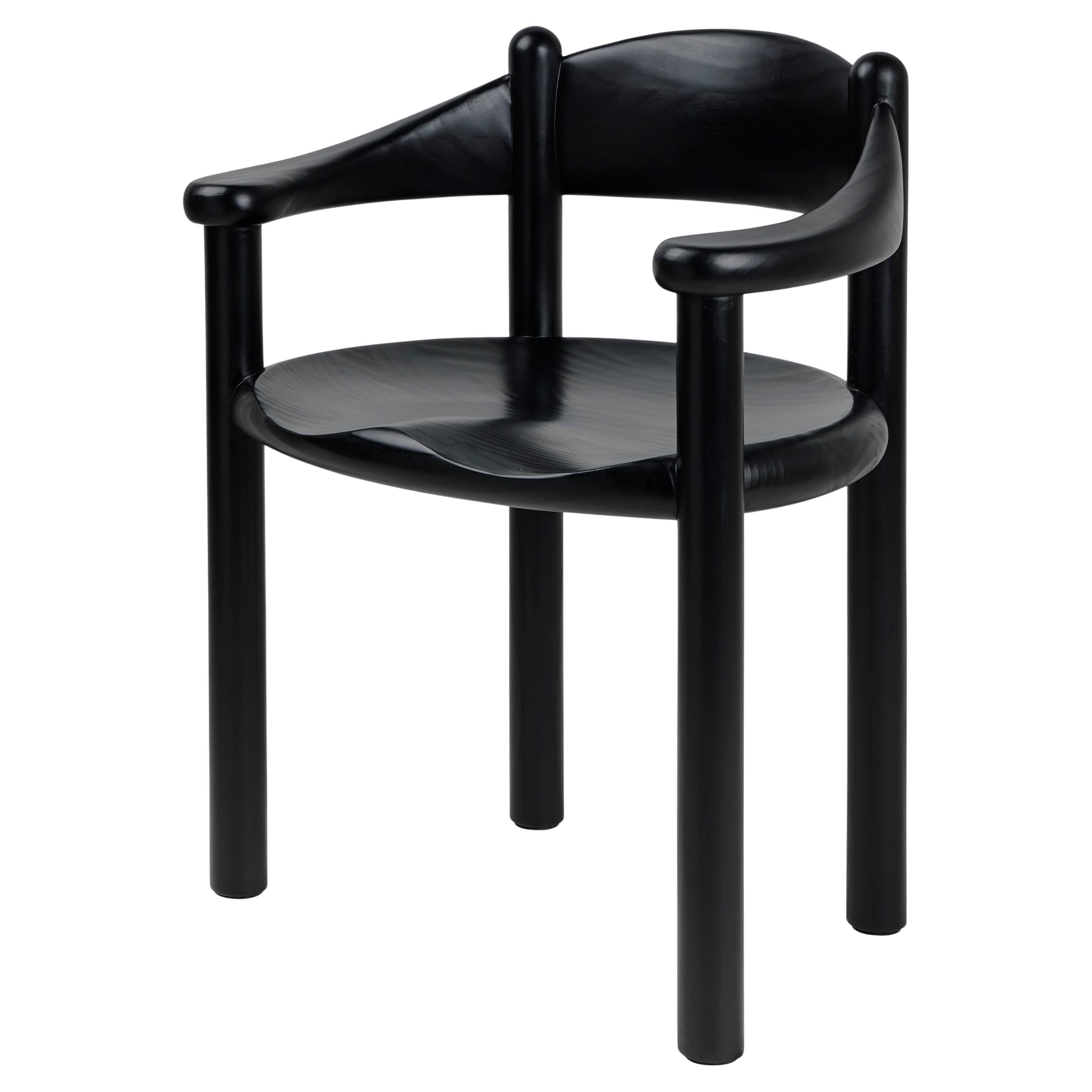 Daumiller Dining Armchair in Brown/Black Pine for GUBI