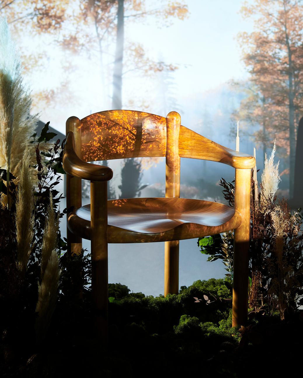 Danish Daumiller Dining Armchair in Golden Pine for GUBI For Sale