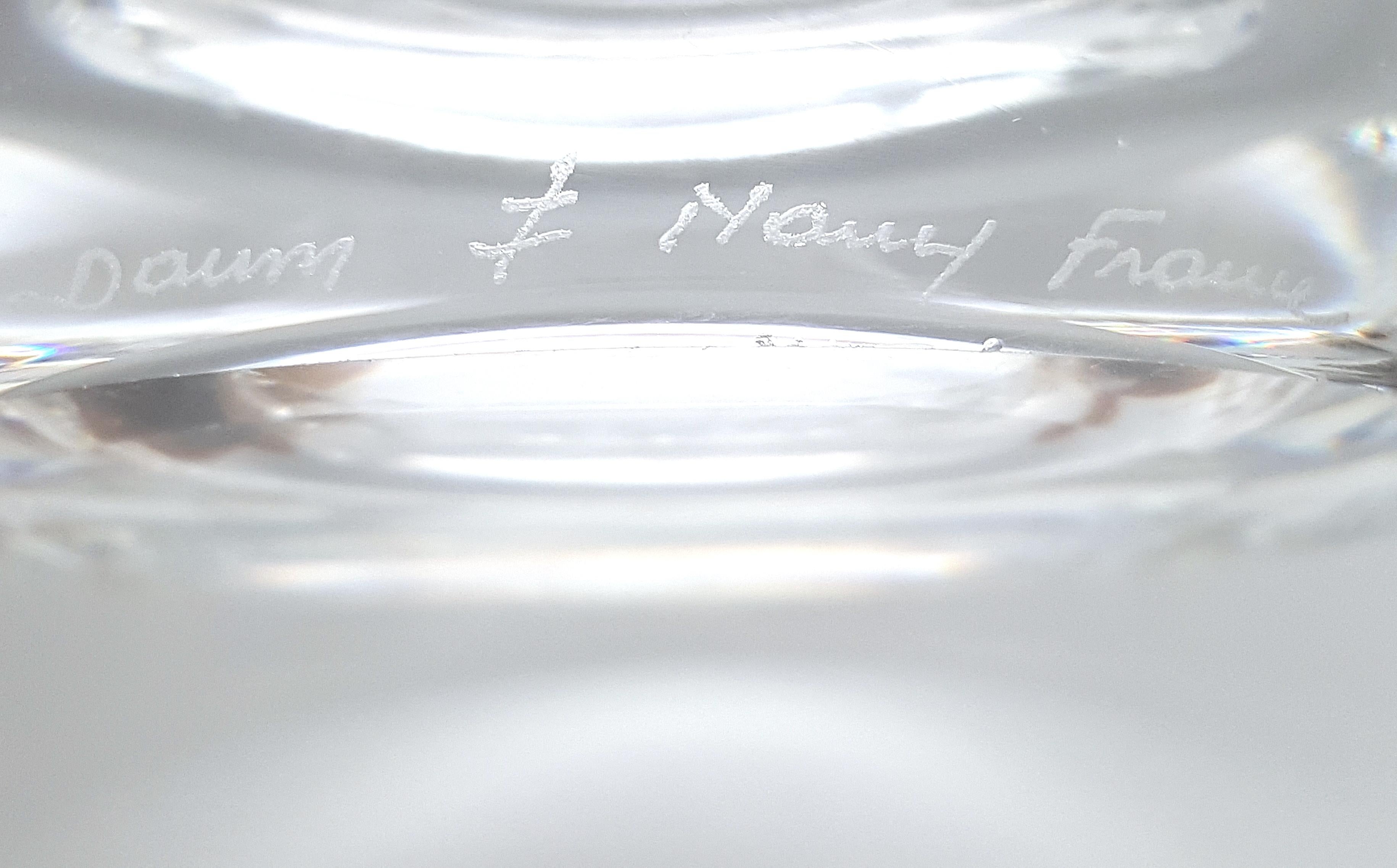 Art Deco DaumNancyFrance ArtDeco Signed Glass Applications LeadCrystal Sculptural Vase For Sale