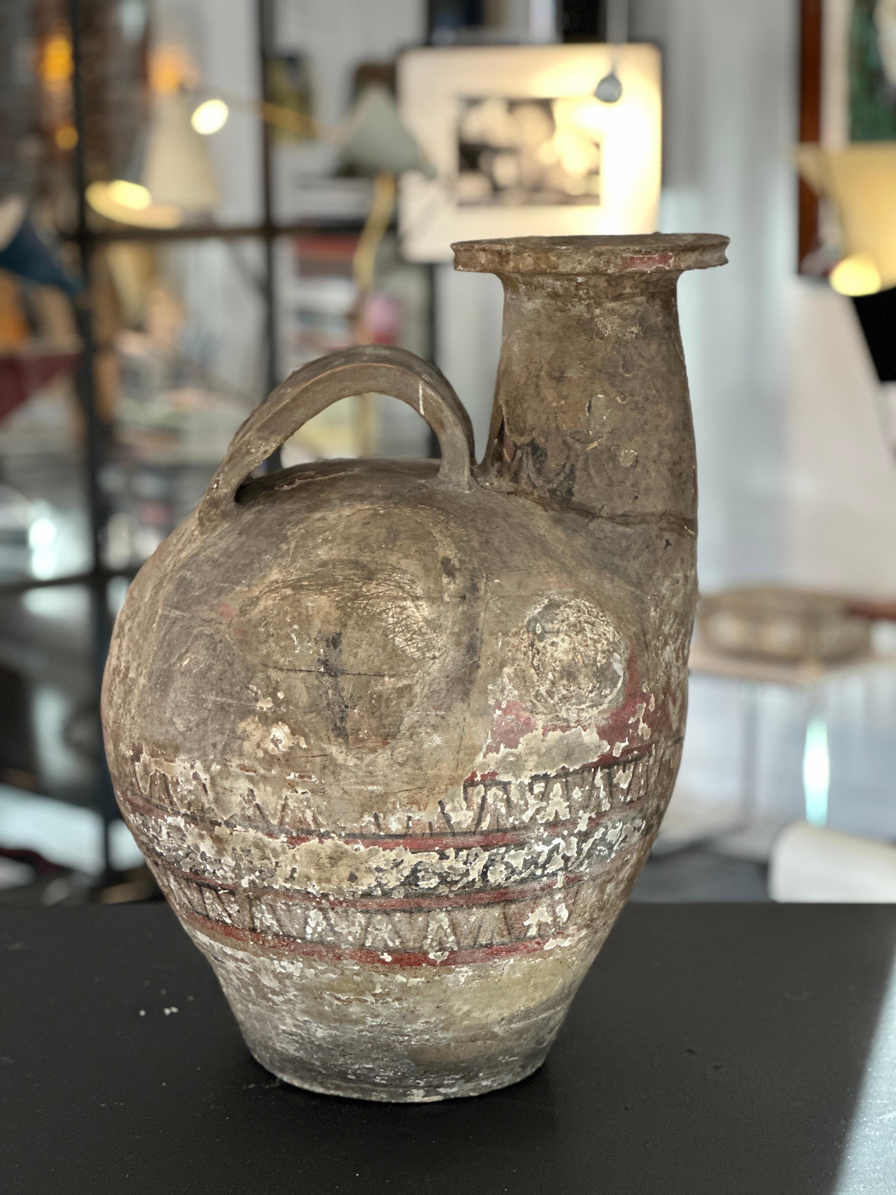Unglaubliche daunische Töpferwaren Asko aus Apulien, Italien. CIRCA 3. Jahrhundert v. Chr.