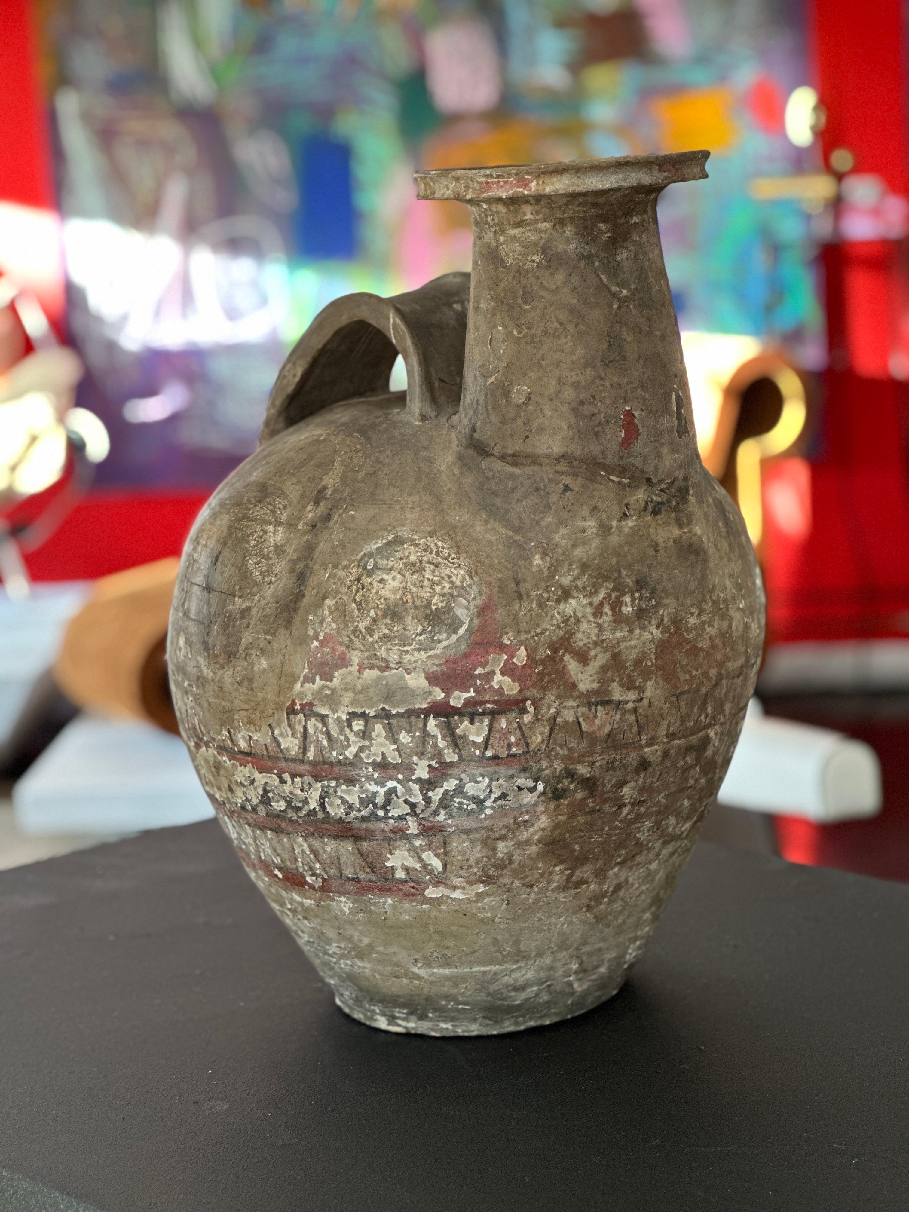 Daunianische Keramik Askos, ca. 3. Jahrhundert v. Chr. im Zustand „Gut“ im Angebot in Los Angeles, CA