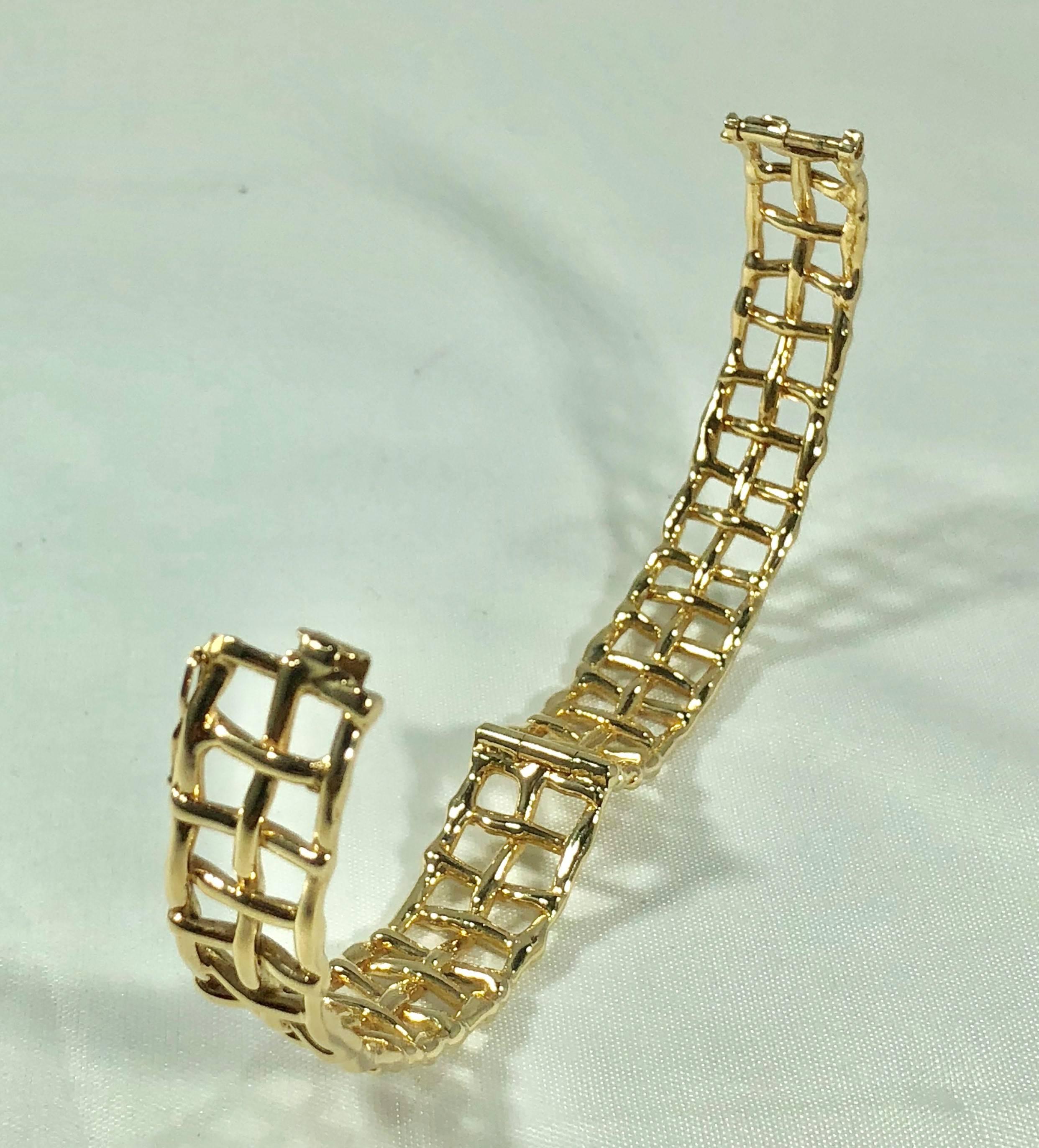 Daunis 14 Karat Yellow Gold Hinged Cuff Bracelet 7