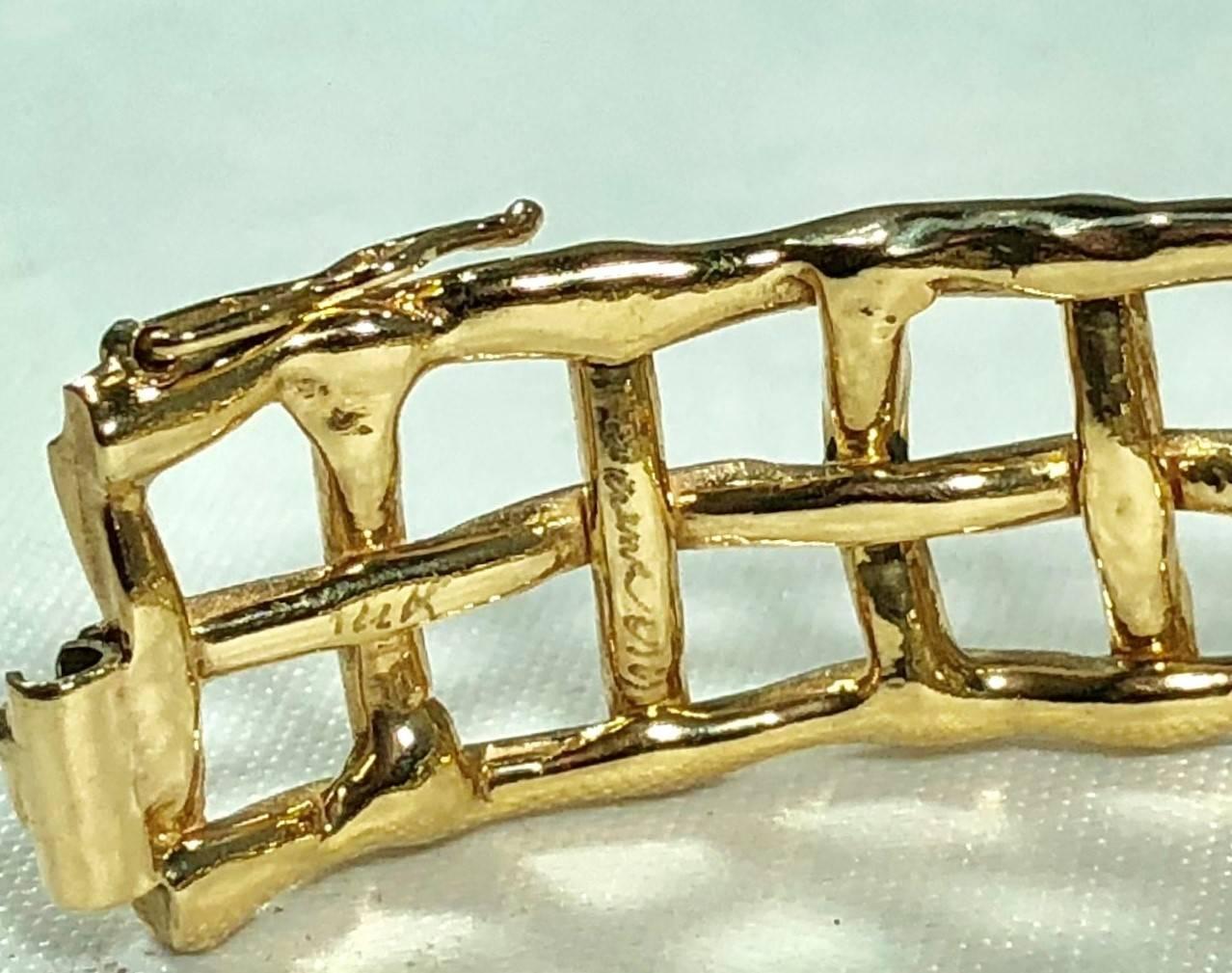 Daunis 14 Karat Yellow Gold Hinged Cuff Bracelet 8