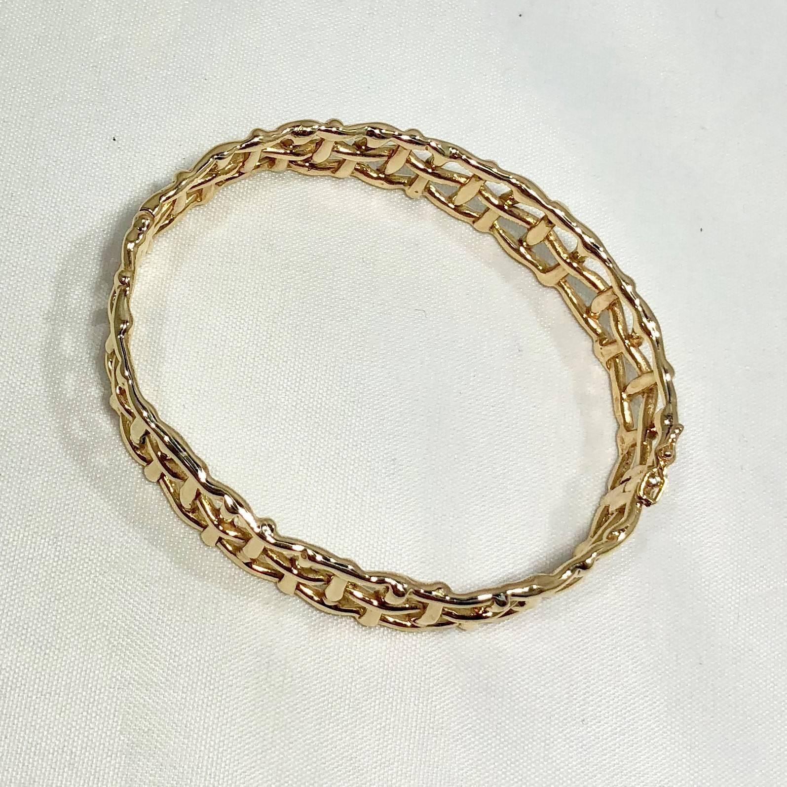 Daunis 14 Karat Yellow Gold Hinged Cuff Bracelet 2