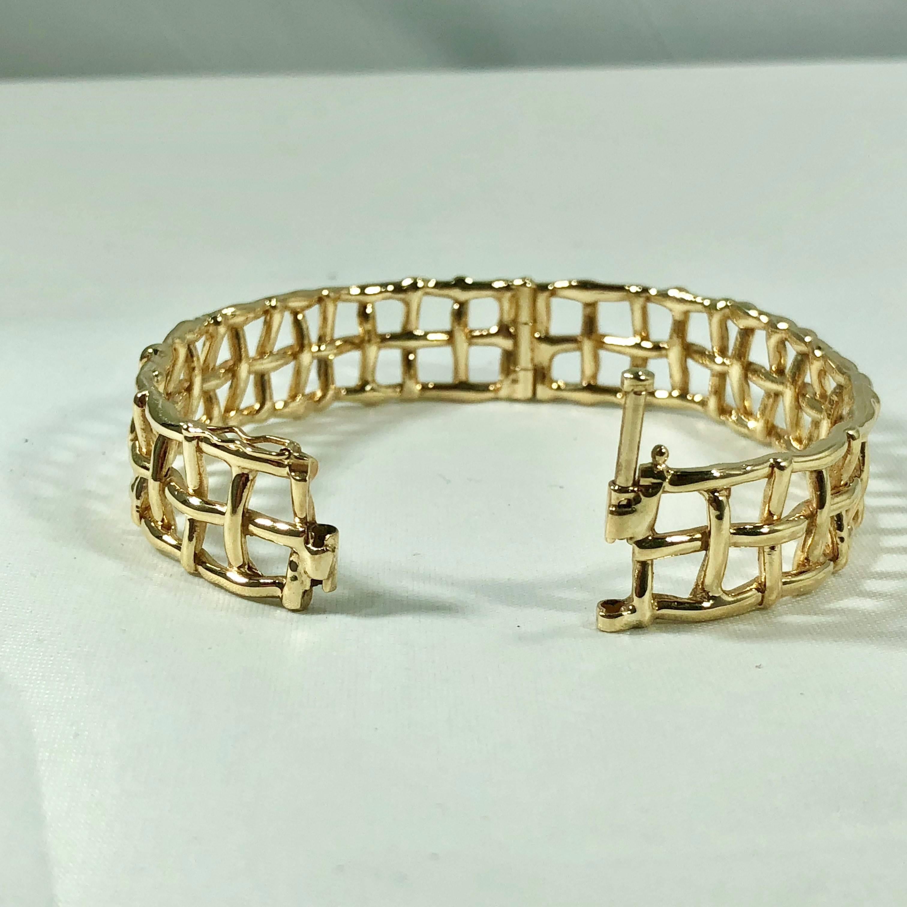 Daunis 14 Karat Yellow Gold Hinged Cuff Bracelet 3