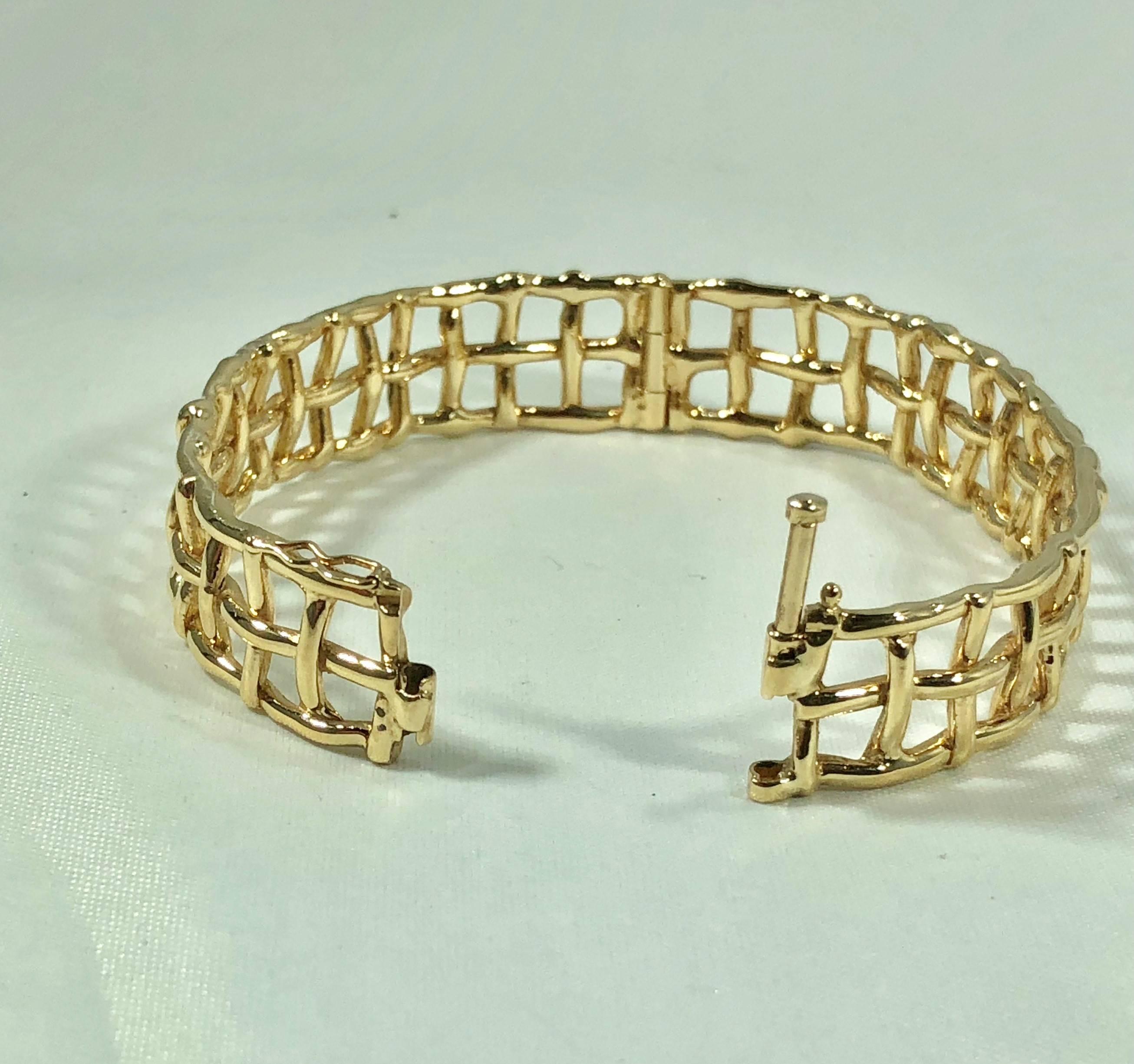 Daunis 14 Karat Yellow Gold Hinged Cuff Bracelet 4