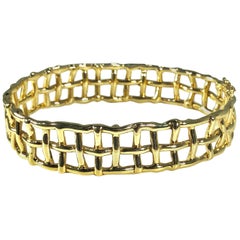 Daunis 14 Karat Yellow Gold Hinged Cuff Bracelet
