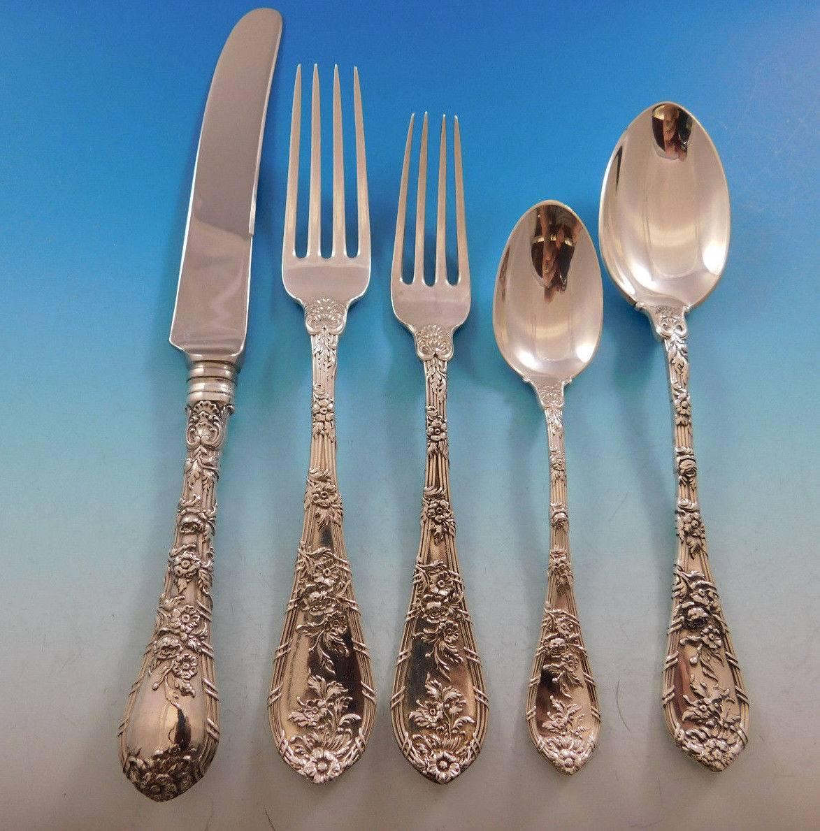 Dauphin by Durgin Gor Sterling Silver Flatware Set for 12 Service 62 Pcs Dinner 6