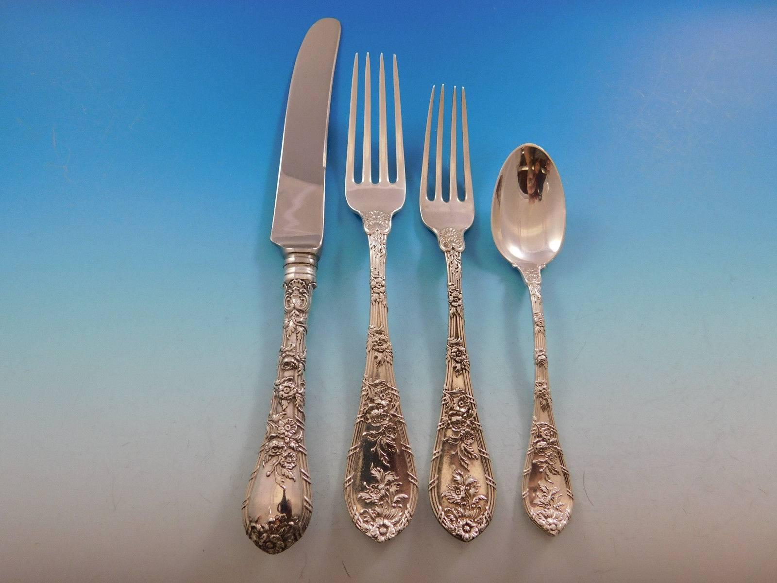 Dauphin by Durgin Gor Sterling Silver Flatware Set for 12 Service 62 Pcs Dinner 1