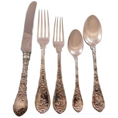Dauphin von Durgin Gor Sterling Silber Besteck für 12 Personen 62 Teile Abendessen