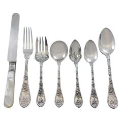 Vintage Dauphin by Durgin Gorham Sterling Silver Flatware Set 12 Service 92 Pcs Floral