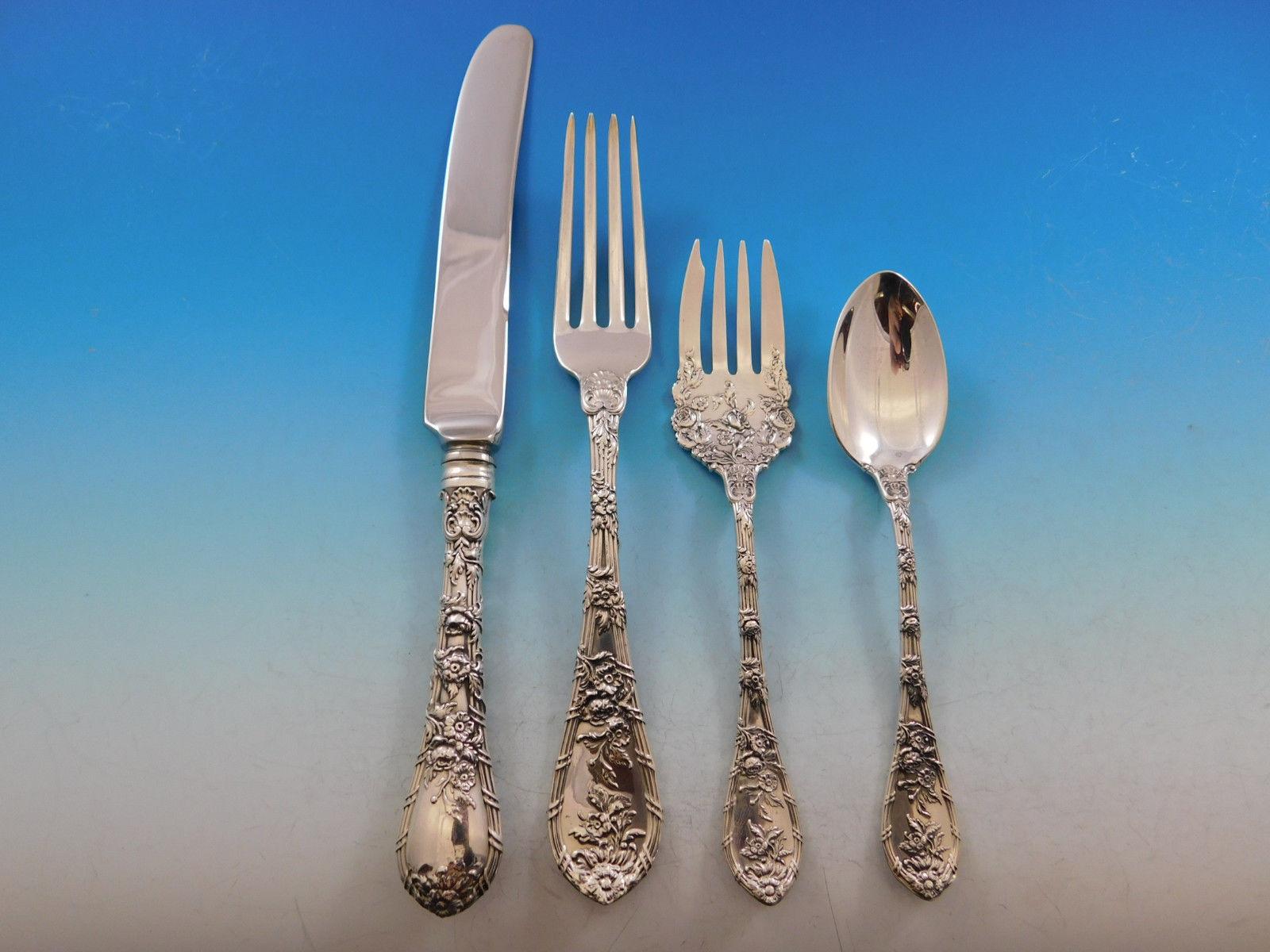 Dauphin by Gorham Durg Sterling Silver Flatware Set for 8 Service 45 Pcs Dinner In Excellent Condition In Big Bend, WI