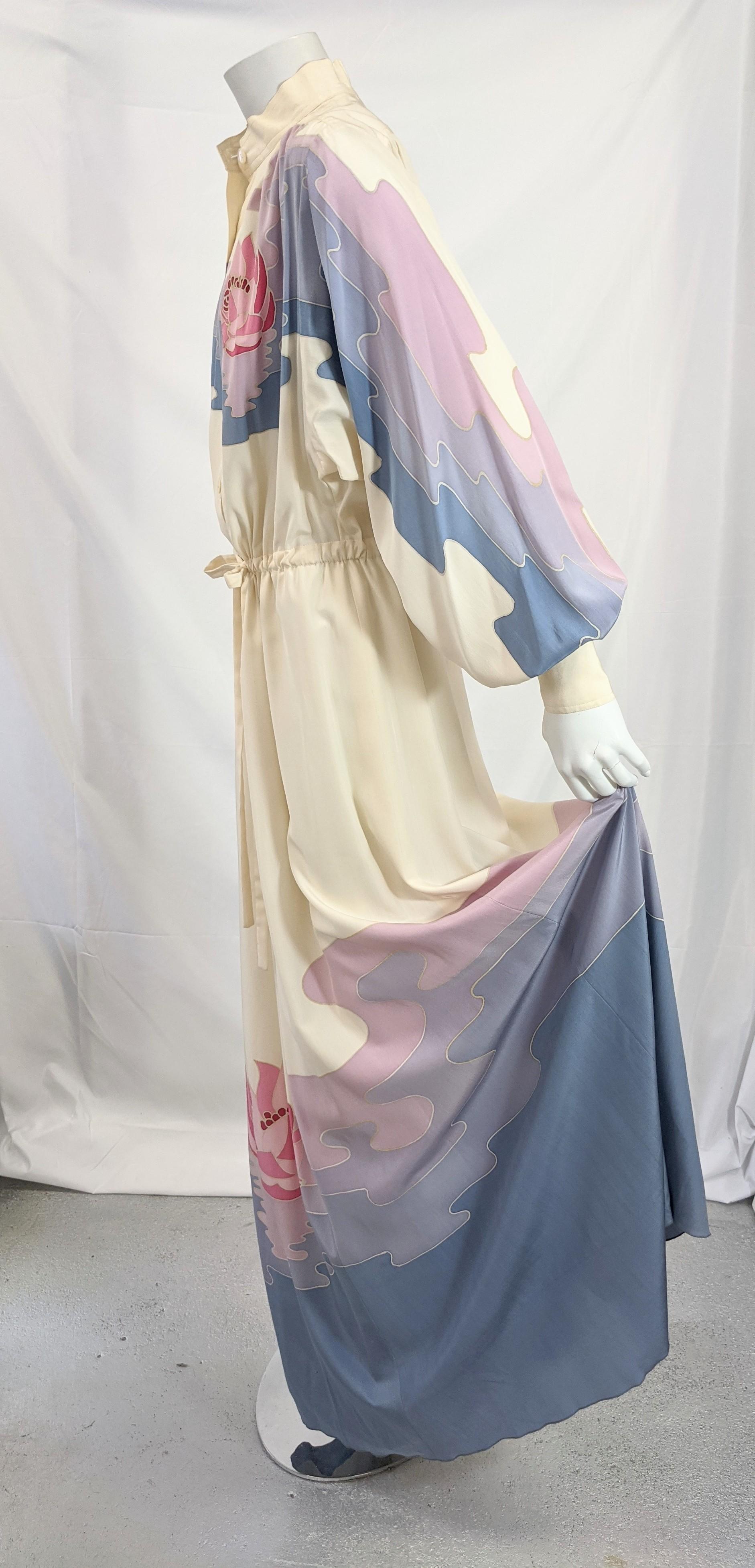 Women's Dauphin, France Silk Hand Painted Batik Dress For Sale