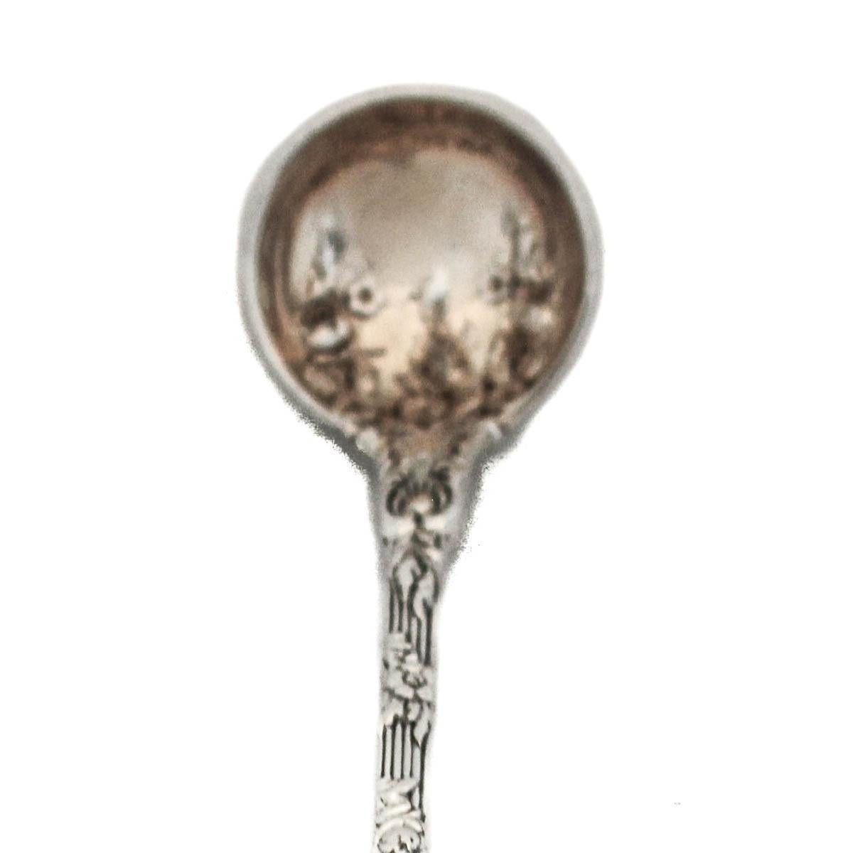 We are offering a sterling silver mustard ladle in the Dauphin pattern by William B. Durgin (Gorham Silversmiths). Dauphin is one of the most sought-after patterns of all times. It’s beauty and design is considered one of the finest in all sterling