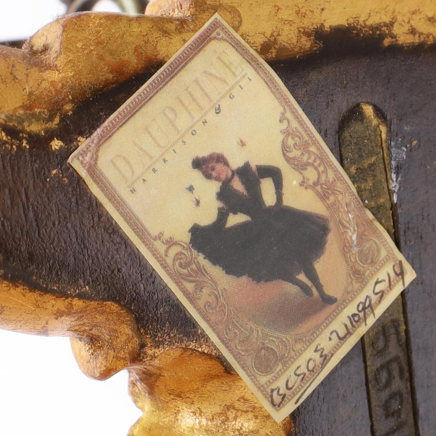 Dauphine Coppia di lampade da parete a lira neoclassiche d'epoca in vendita 1
