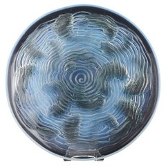 Dauphins Coupe an Original Opalescent Glass Plate by Rene Lalique