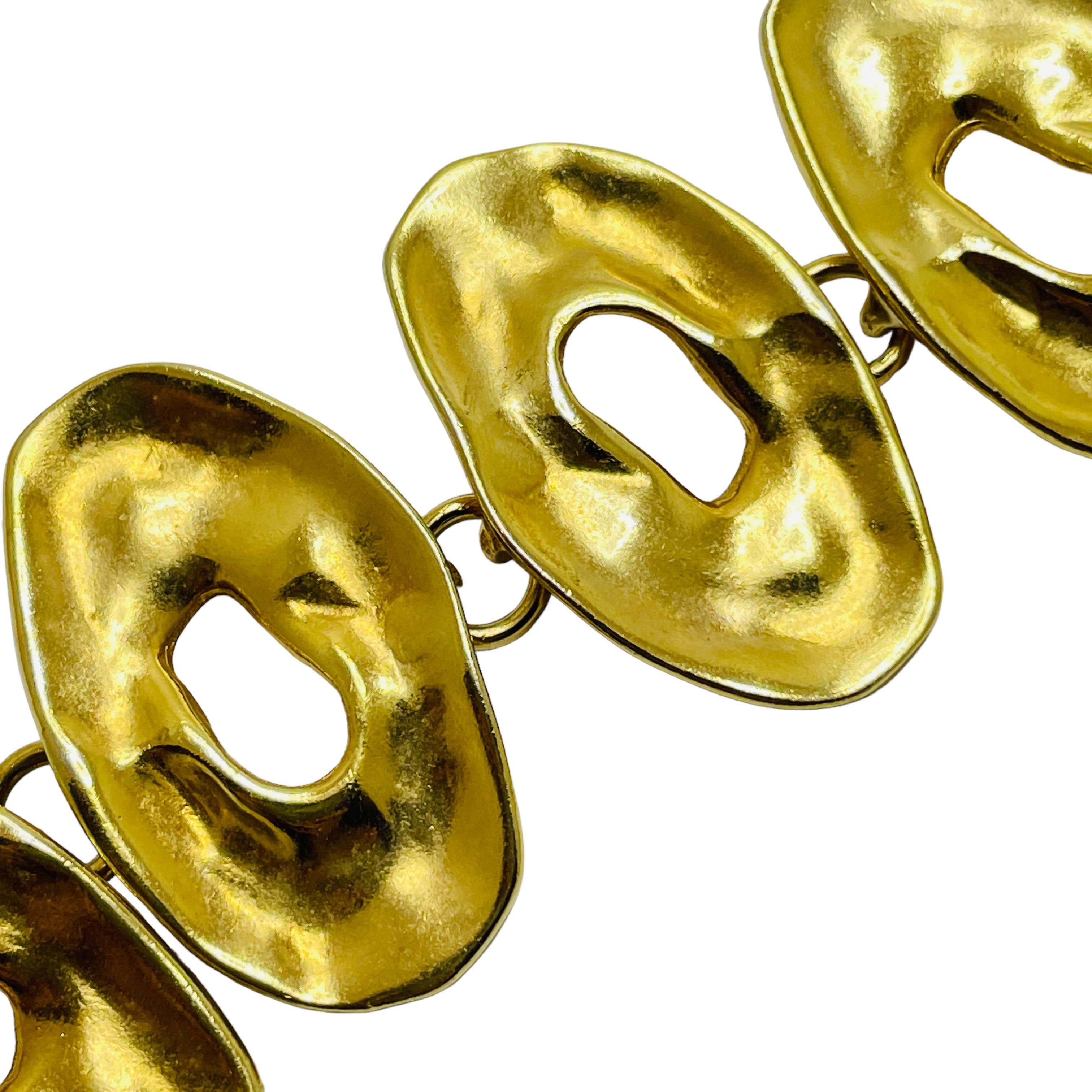 Women's or Men's DAUPLAISE vintage gold modernist link designer runway bracelet For Sale