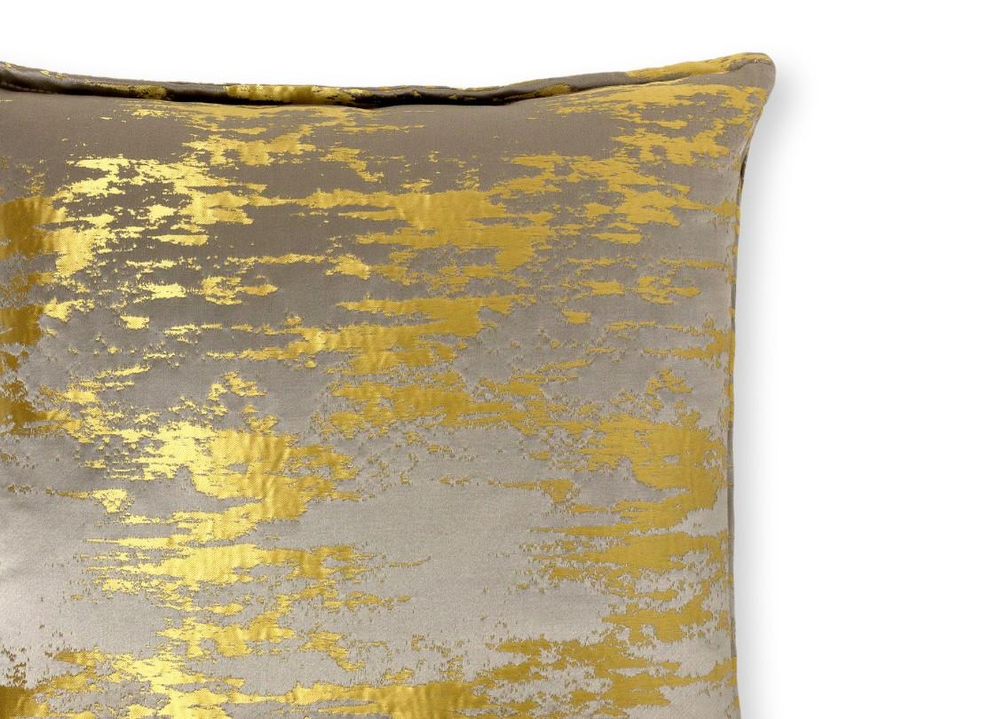 Portuguese Daurat Pillow in Gold and Gray Satin For Sale