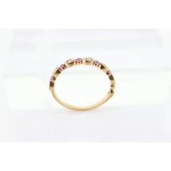 DAUSSI 18k Anniversary Pink Sapphires Diamond Ring. Henri Daussi 18k gold ring