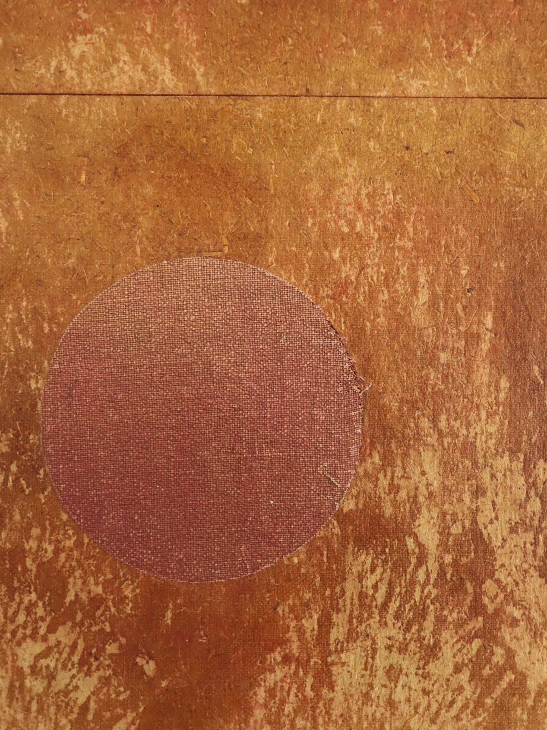 Abstraktes Gemälde in Mischtechnik - Geometrische Collage mit 2 Kreisen im Angebot 4