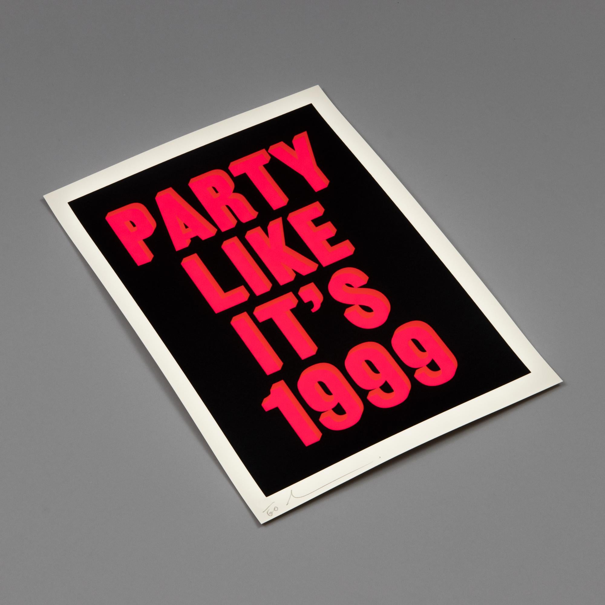 Estampe sérigraphiée signée Dave Buonaguidi, Party Like It's 1999, Pop Art contemporain en vente 2