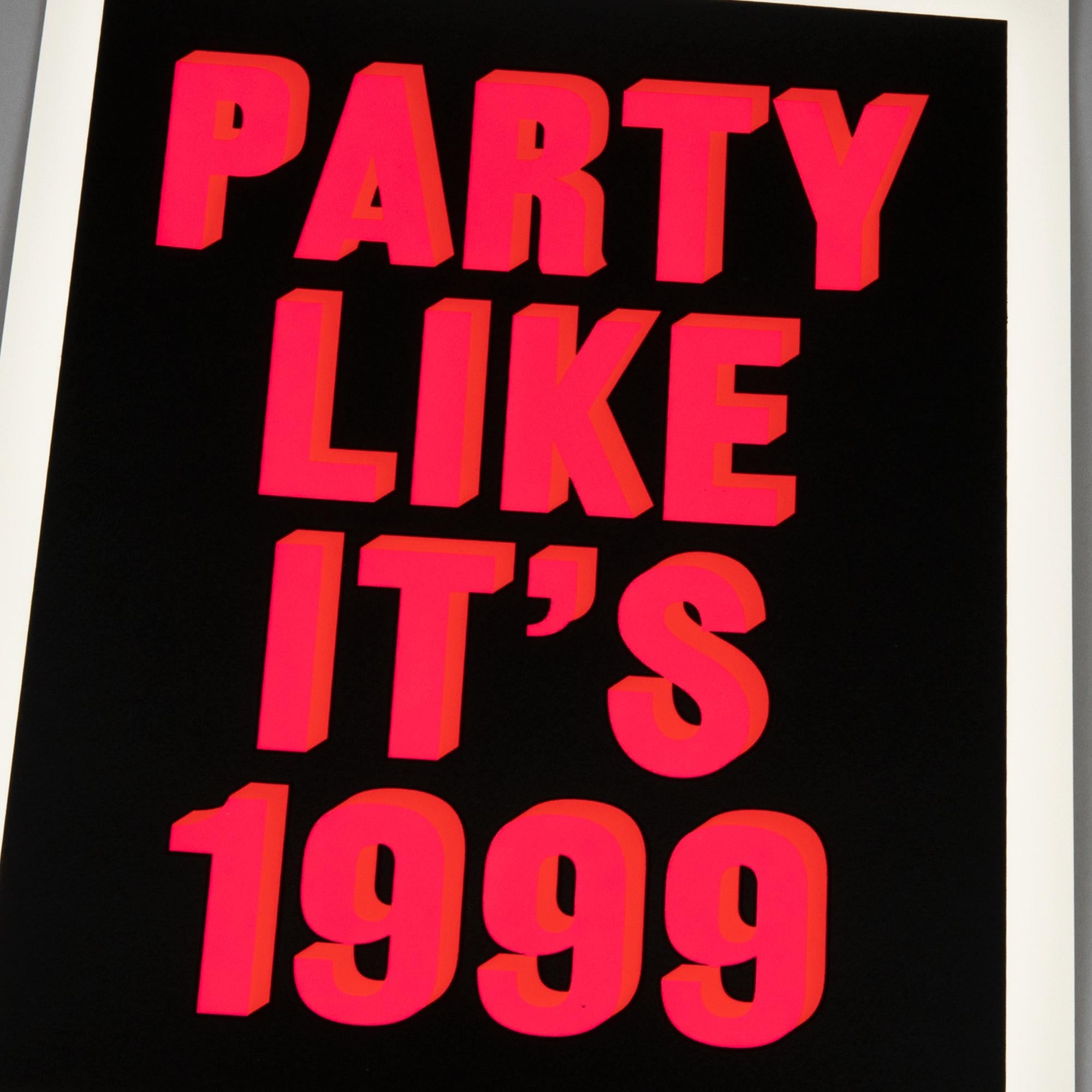 Dave Buonaguidi, Party Like It's 1999: Signed Screen Print, Contemporary Pop Art For Sale 3