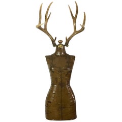 Dave Cole "Trophy Wife #9" Antique Dress Form and Antlers, 2017
