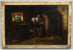 Cottage Interior 19th Century English Oil Painting by Dave Crockett
