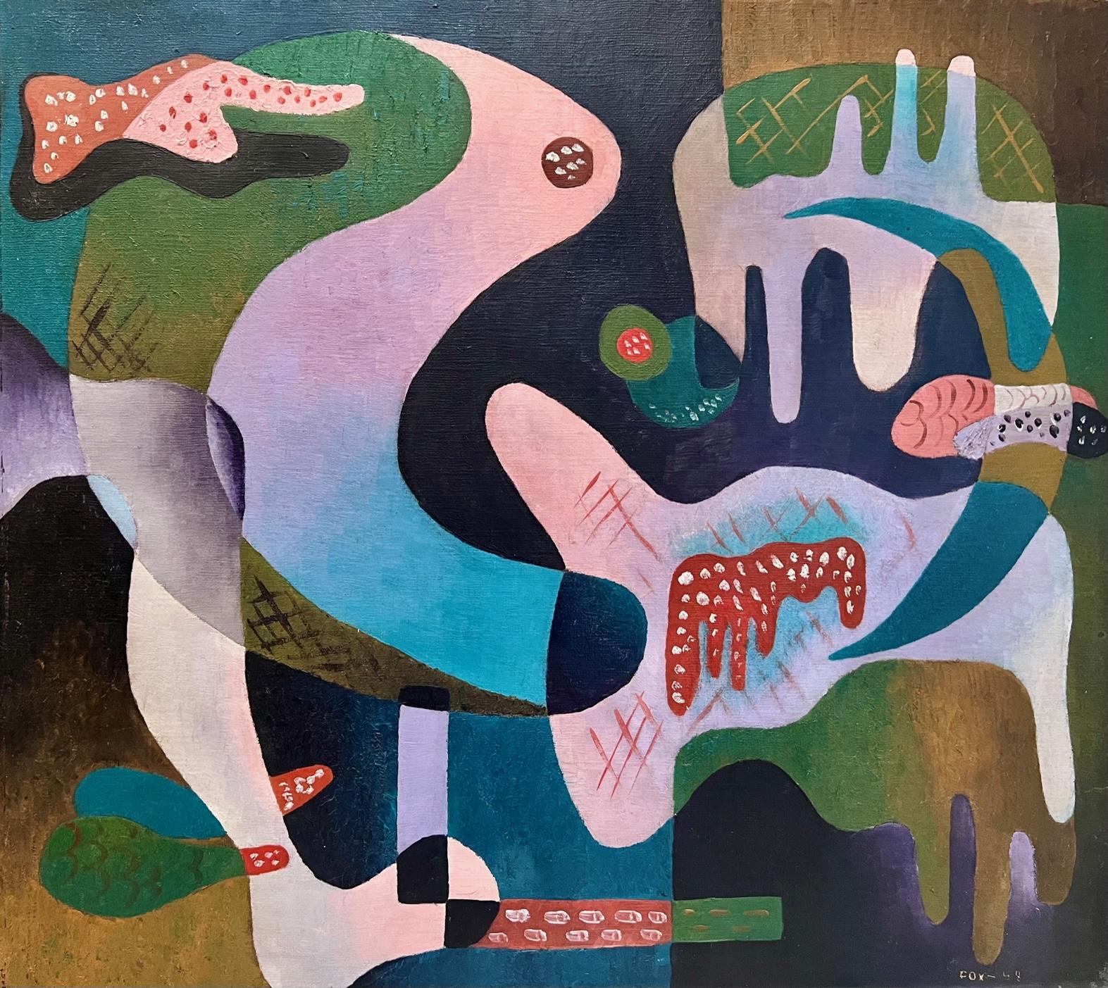 Untitled (Biomorphic Composition) - Painting by Dave Fox