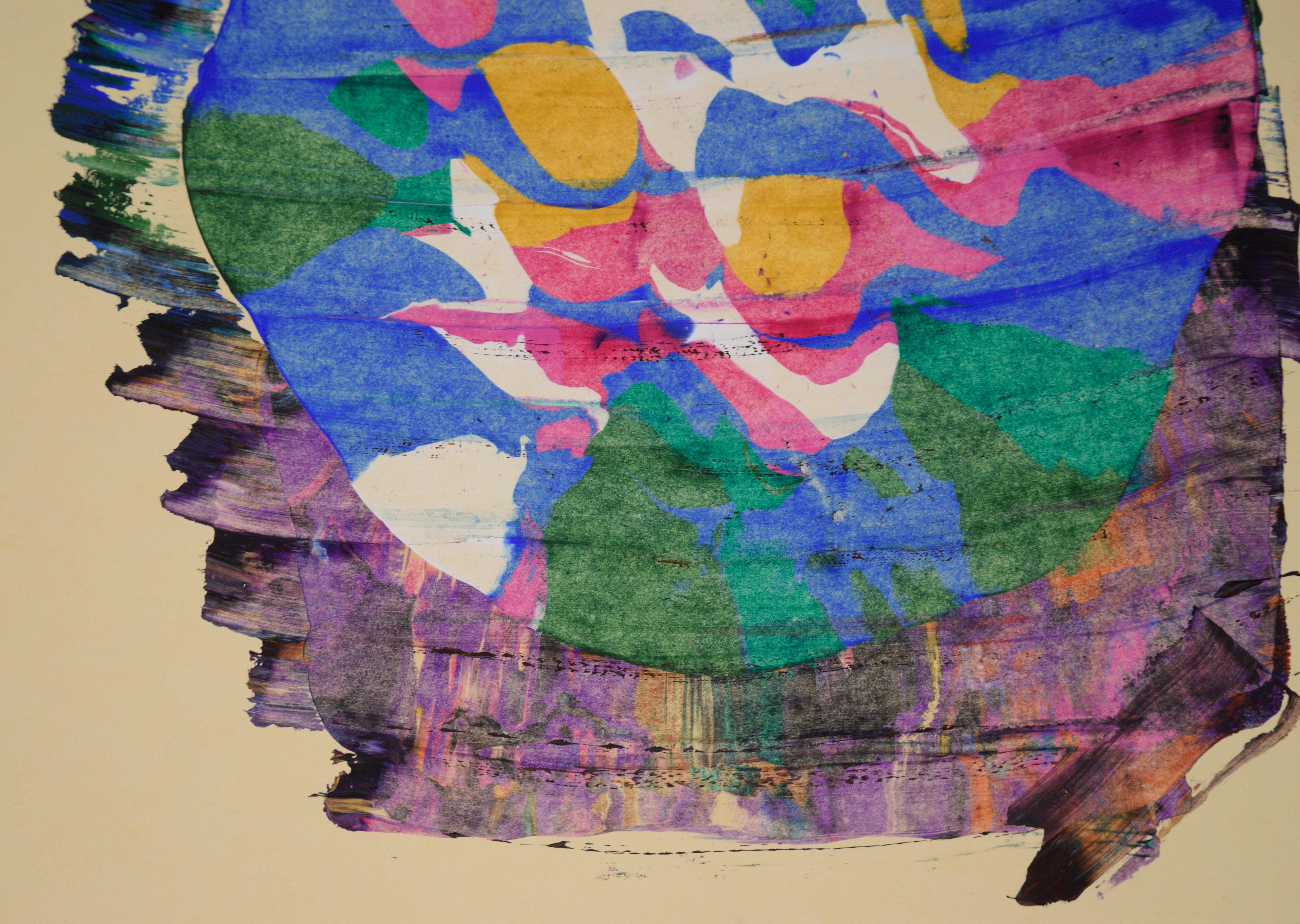 Il cerchio - Astratto originale su carta - Painting American Modern di Dave Frances