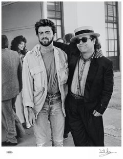 'George And Elton' Dave Hogan Signed Limited Edition Sliver Gelatin Print