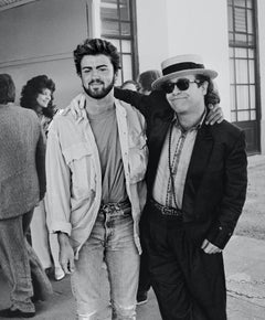 'George And Elton' Dave Hogan Signed Limited Edition Sliver Gelatin Print