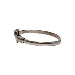 Dave Kidd Sterling Silver Turquoise Horsehoe Hook Bracelet #17897