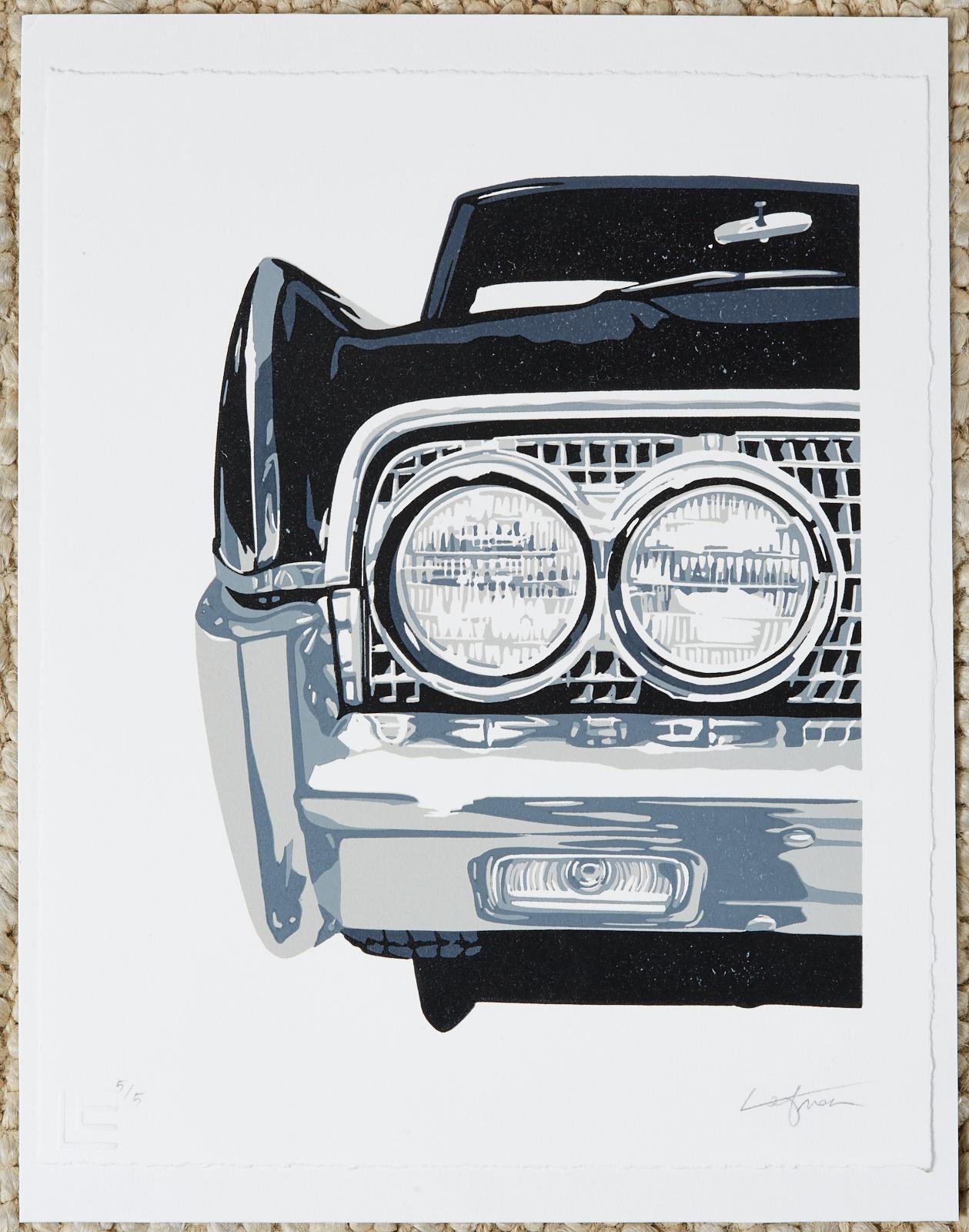 Le Lincoln Continental noir  - Print de Dave Lefner