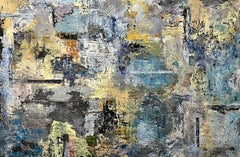 Grande peinture à l'huile abstraite texturée sur Dibond « Beyond Borders »