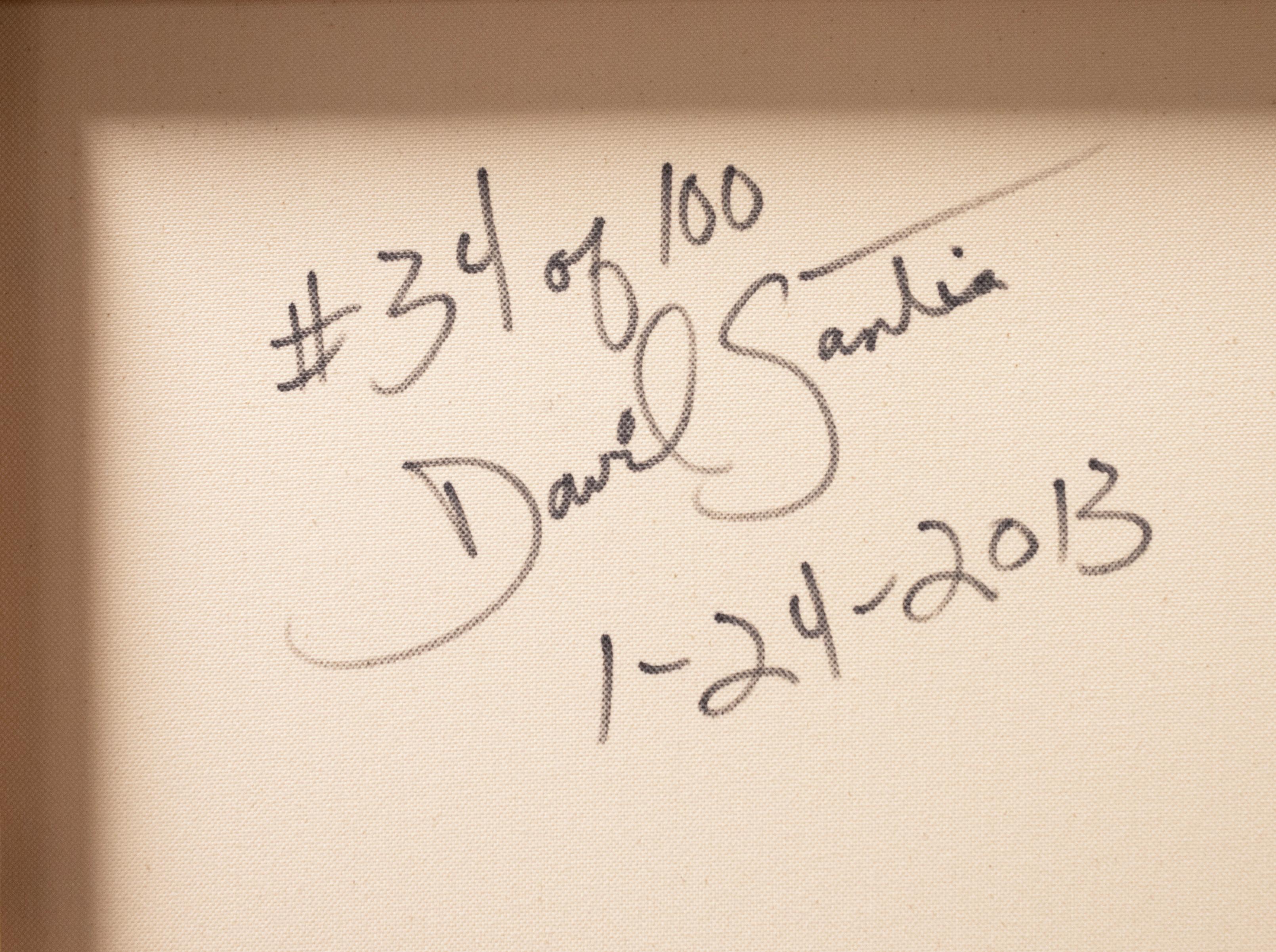 Dave Santia Marilyn Monroe signiert Live Speed Portrait Gemälde auf Leinwand 2013 im Angebot 4