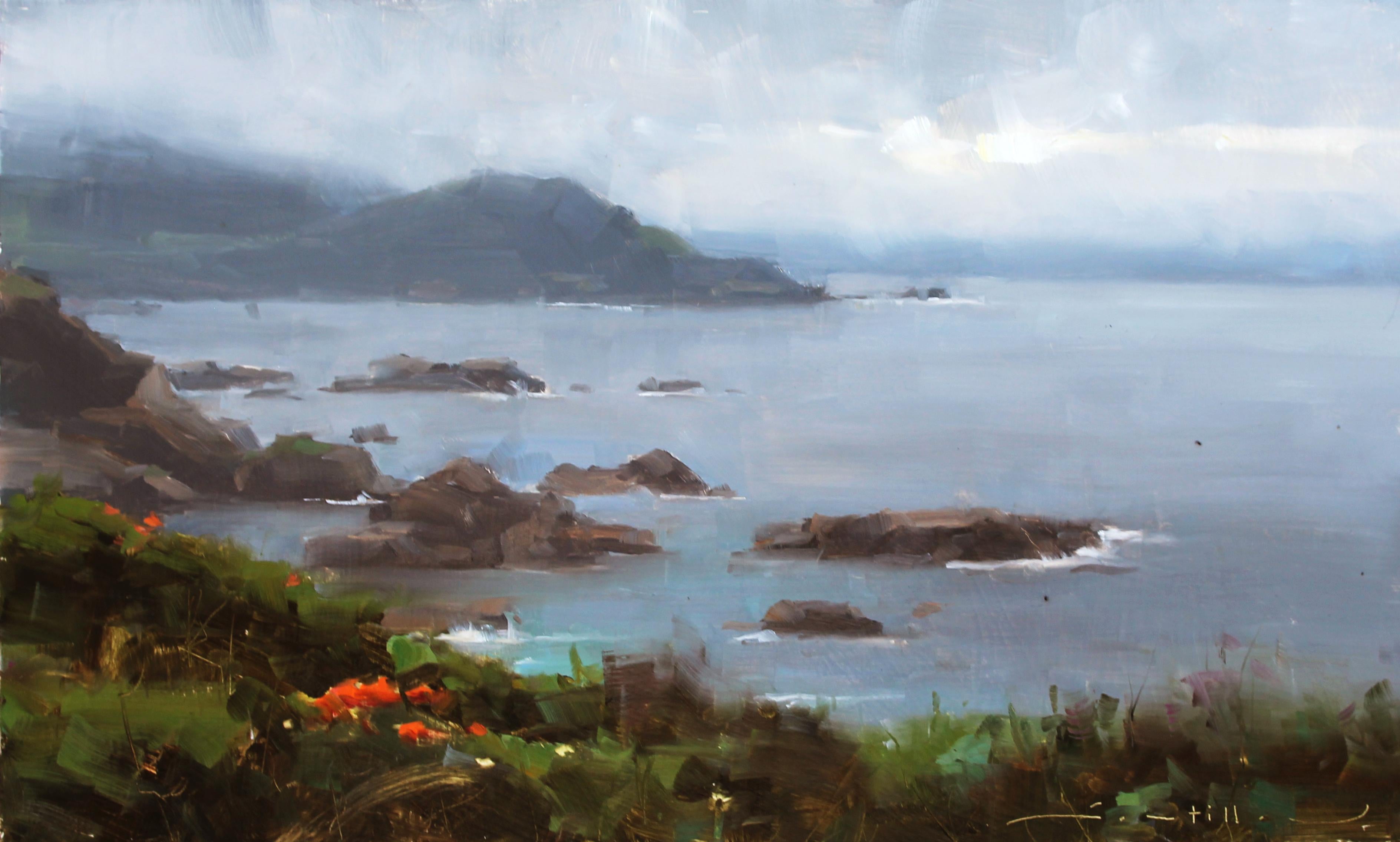 California Coast - Realist Painting by Dave Santillanes CA