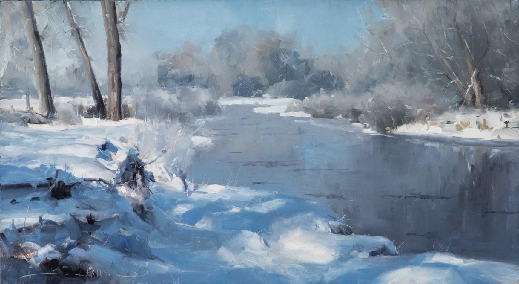 The Cache la Poudre River - Impressionist Painting by Dave Santillanes CA