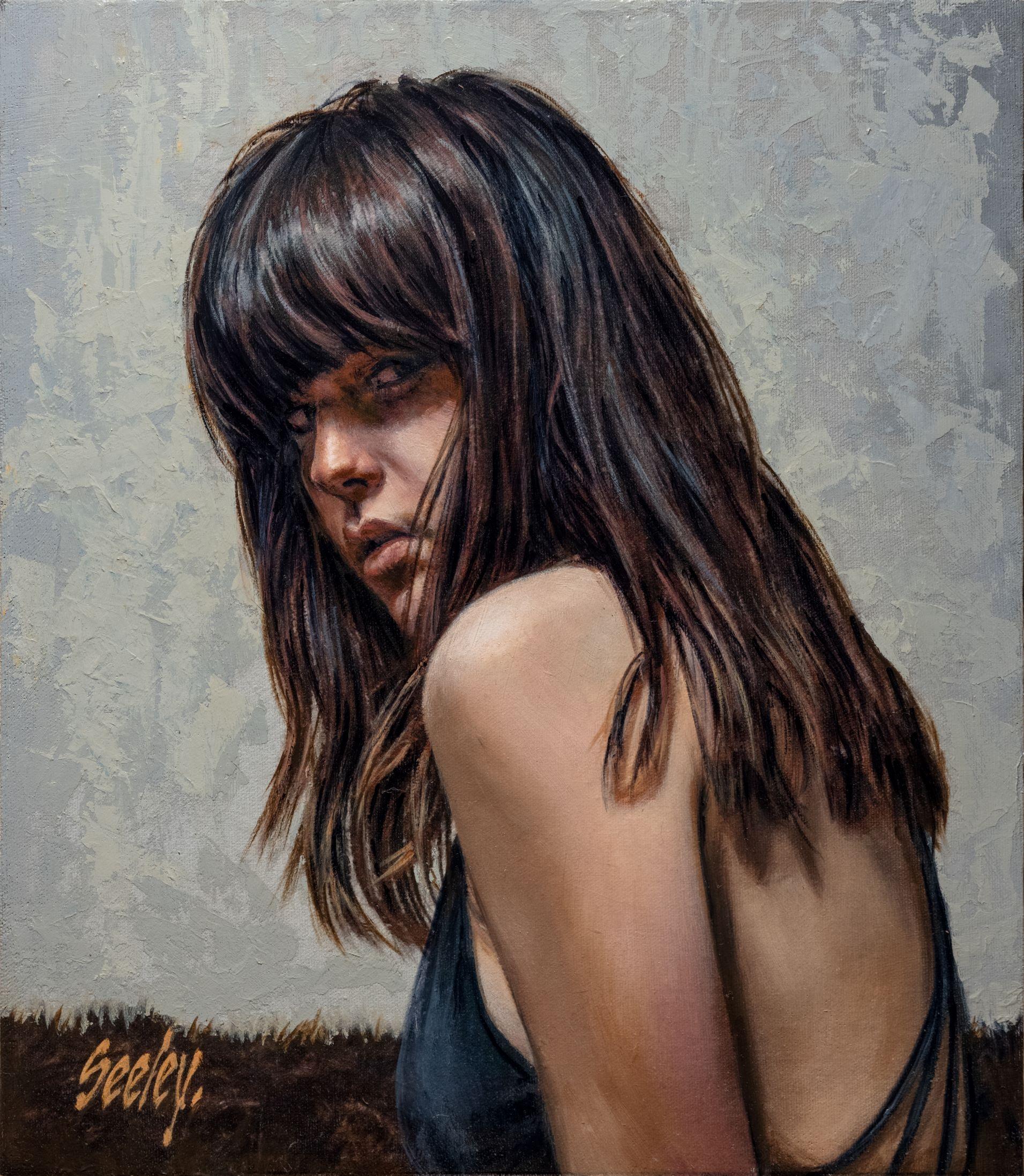 Dave Seeley Portrait Painting - "Dawn #5 Masquerade" Oil Painting
