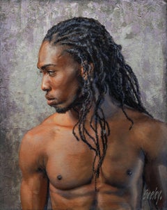 "Reflection" – Figurative Oil Painting of a Male Portrait by Dave Seeley