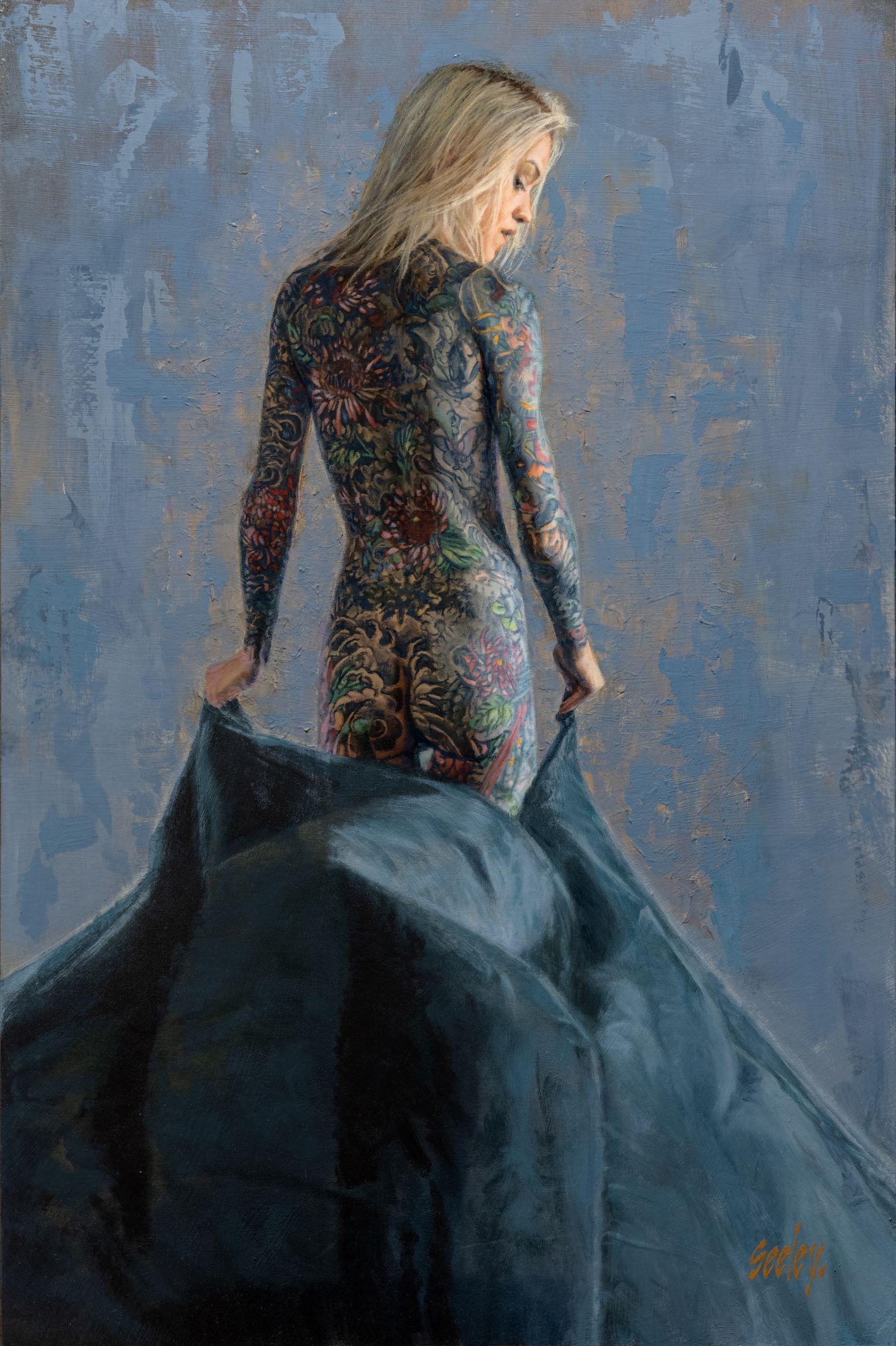 Dave Seeley Nude Painting - "Sarah #3 The Matador" Oil Painting