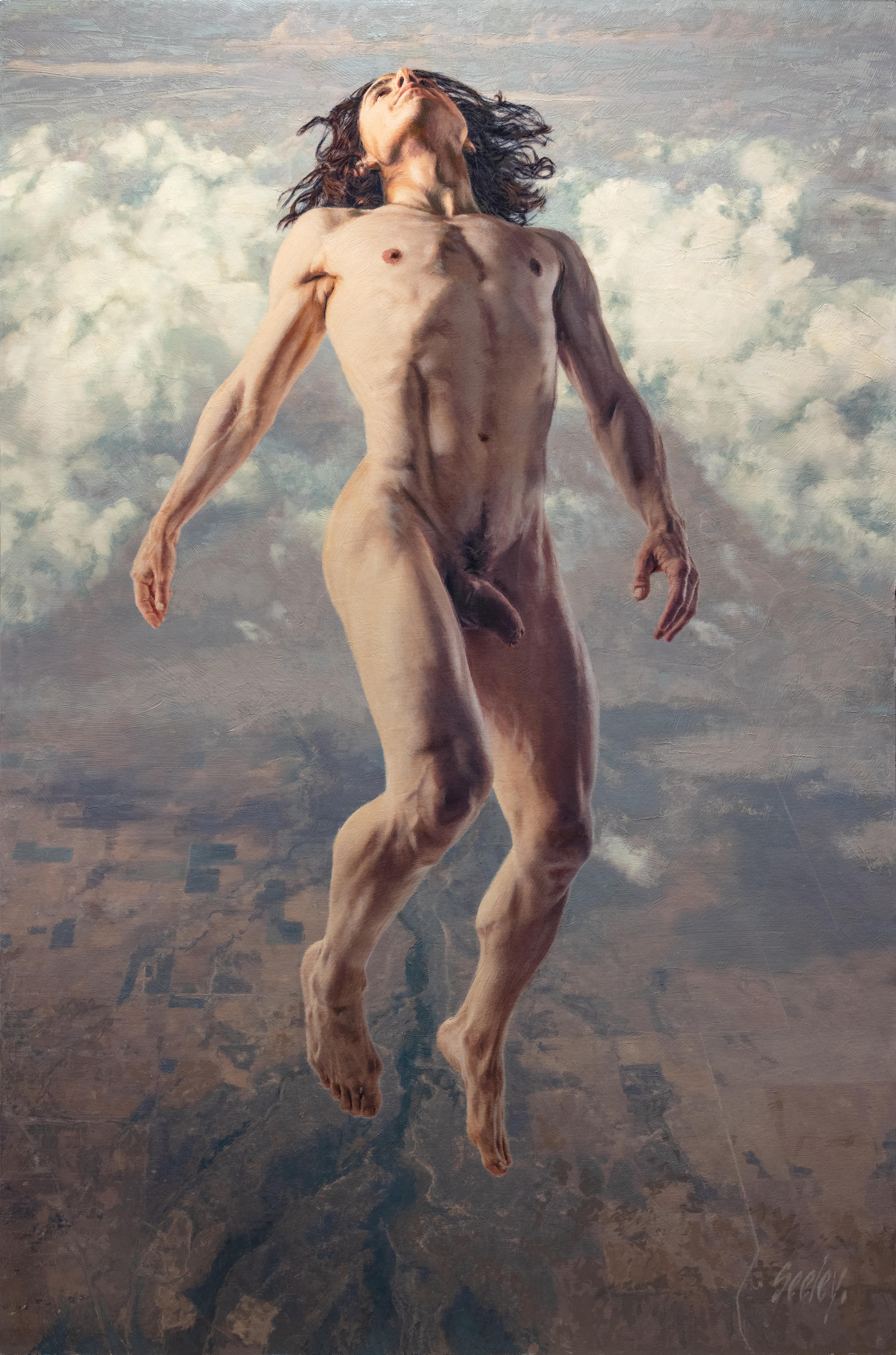 Nude Painting Dave Seeley - Peinture à l'huile « Transcendent Chris »
