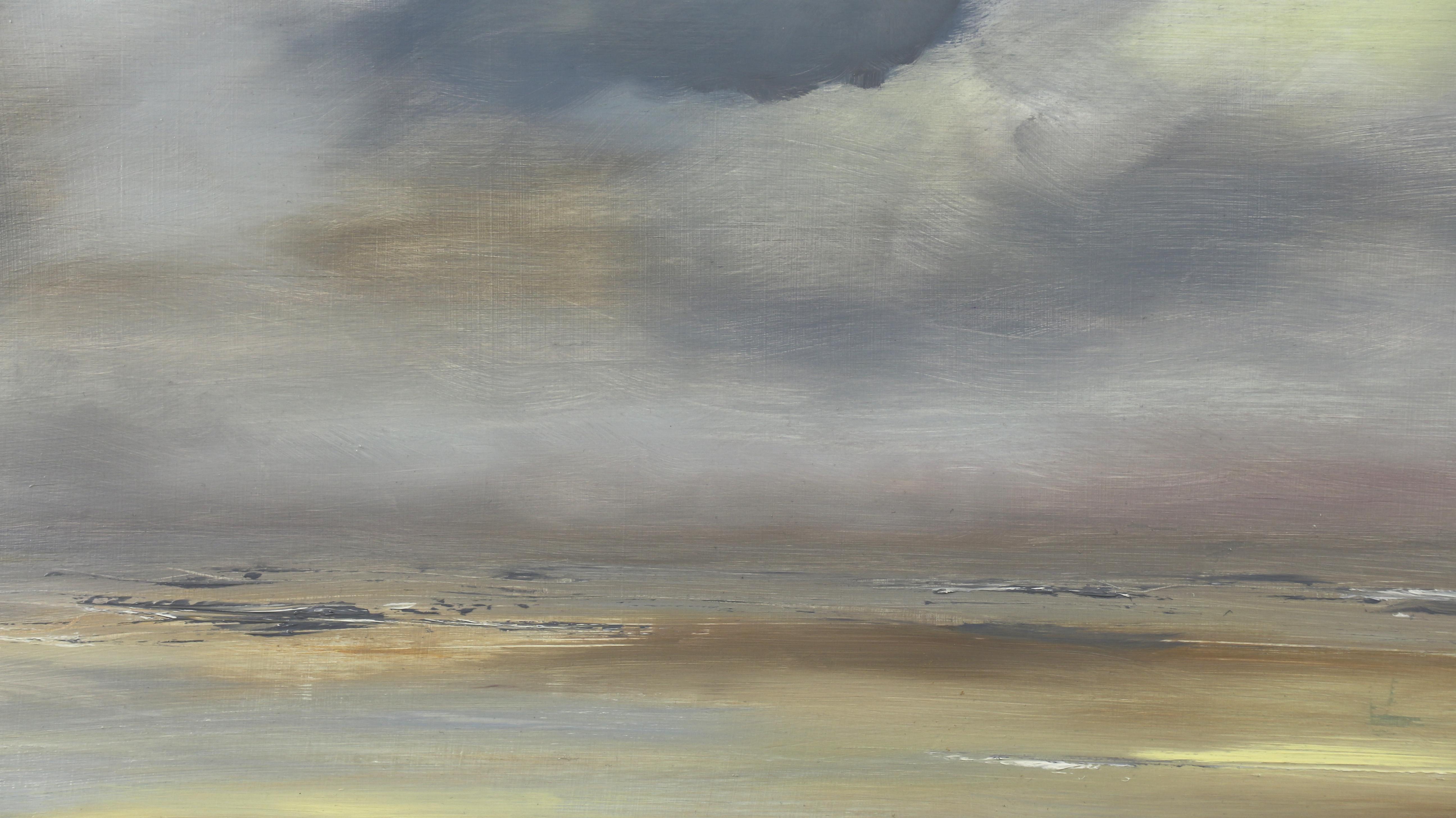 Endless Beach - Gray Landscape Painting by Dave Watson