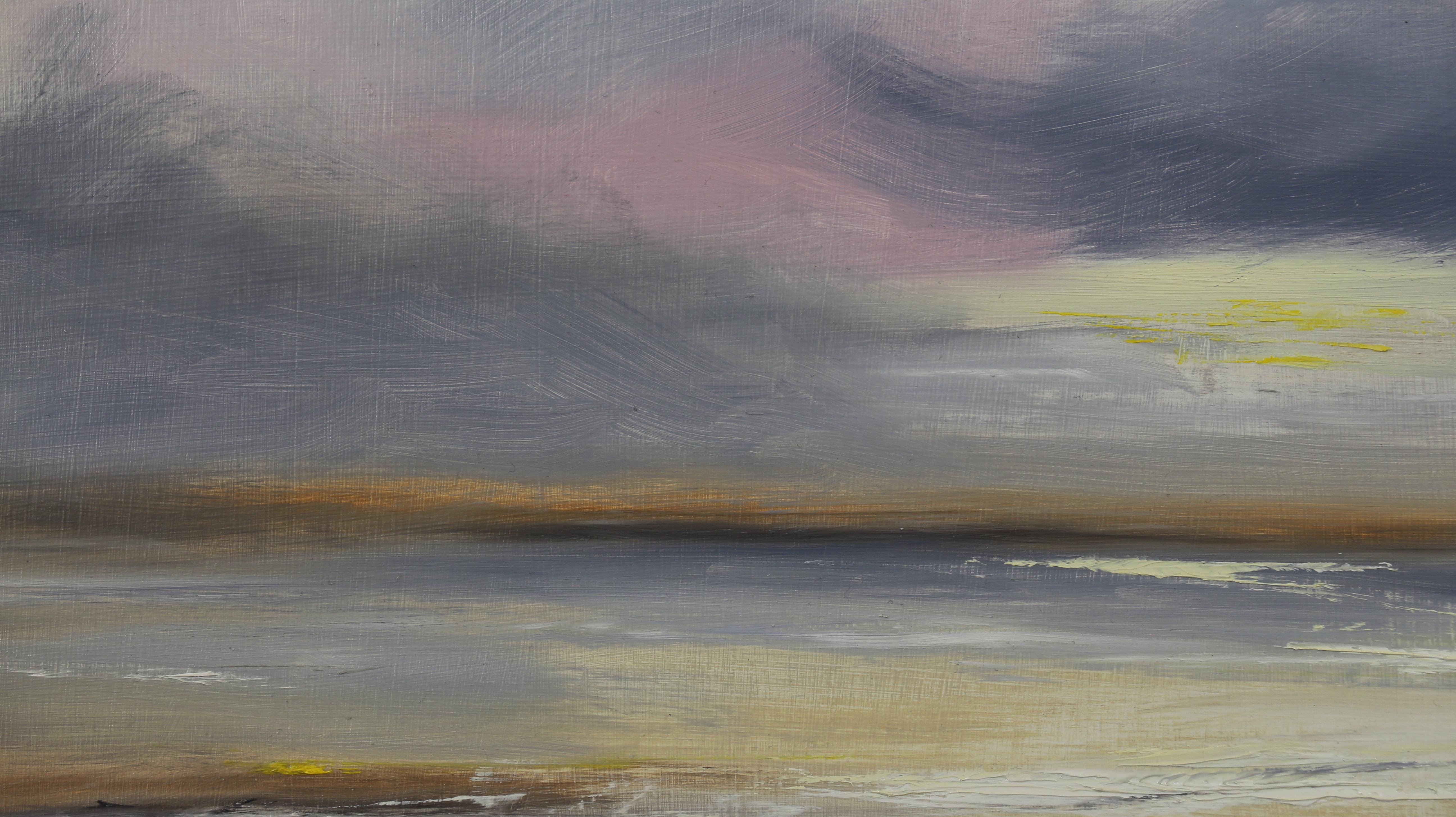 Première lumière - Gris Landscape Painting par Dave Watson