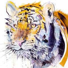 Tigre - Peinture originale sur lin 