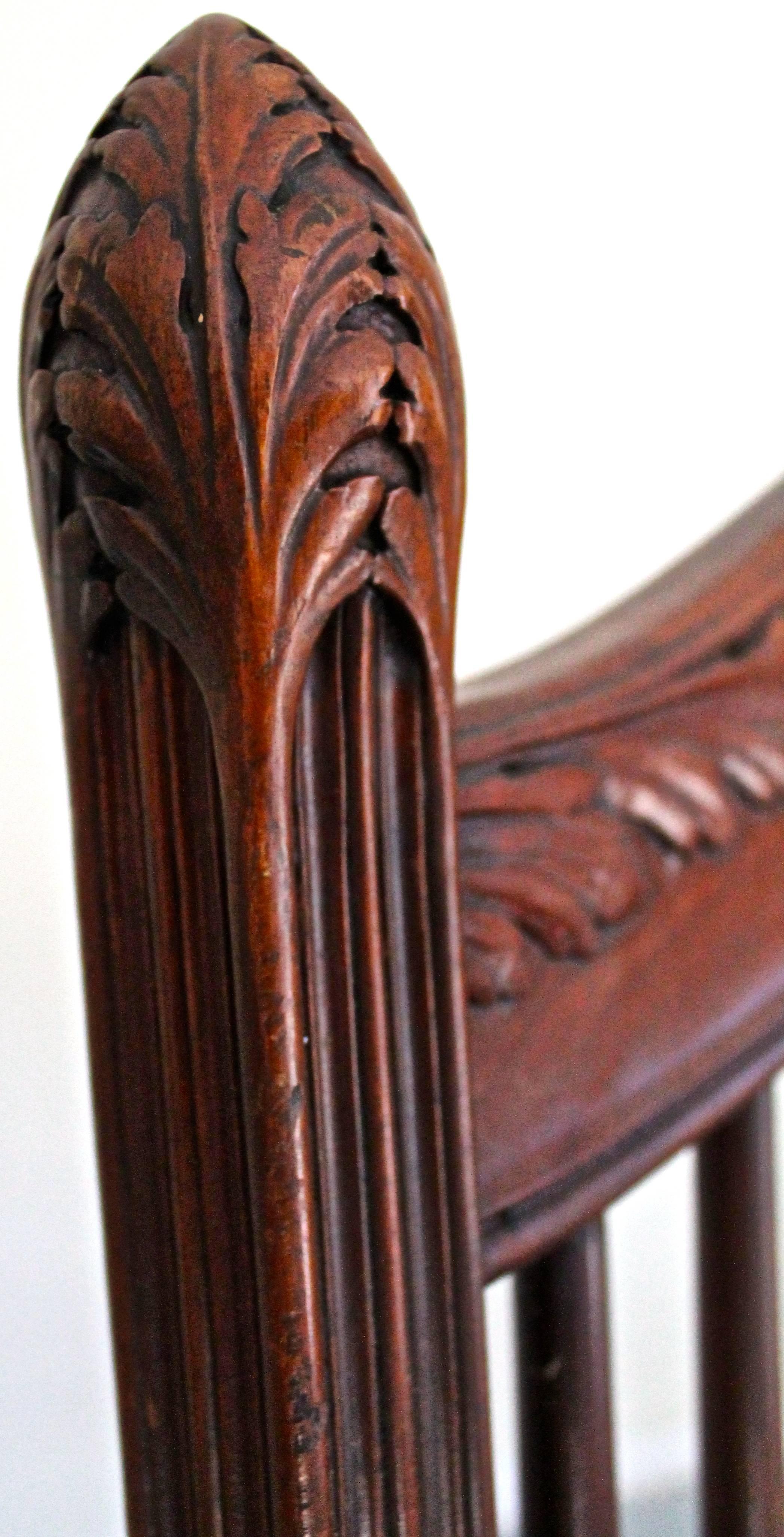 Beaux Arts  Francis Bacon Davenport American Renaissance Carved Mahogany Armchair For Sale