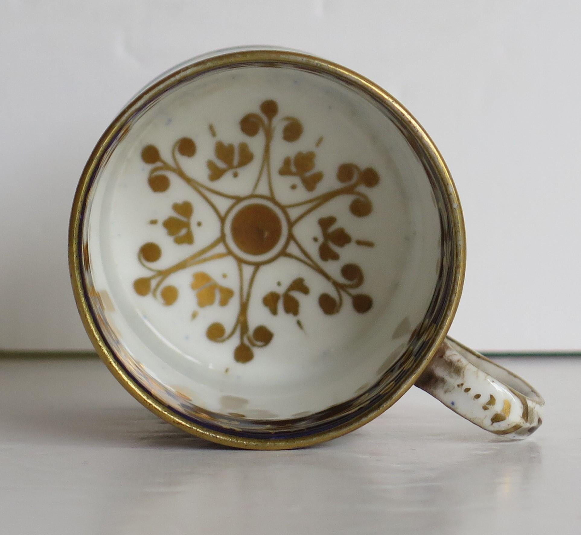 Davenport Coffee Can Porcelain Hand Painted Gilded Imari Fence Ptn, circa 1808 8