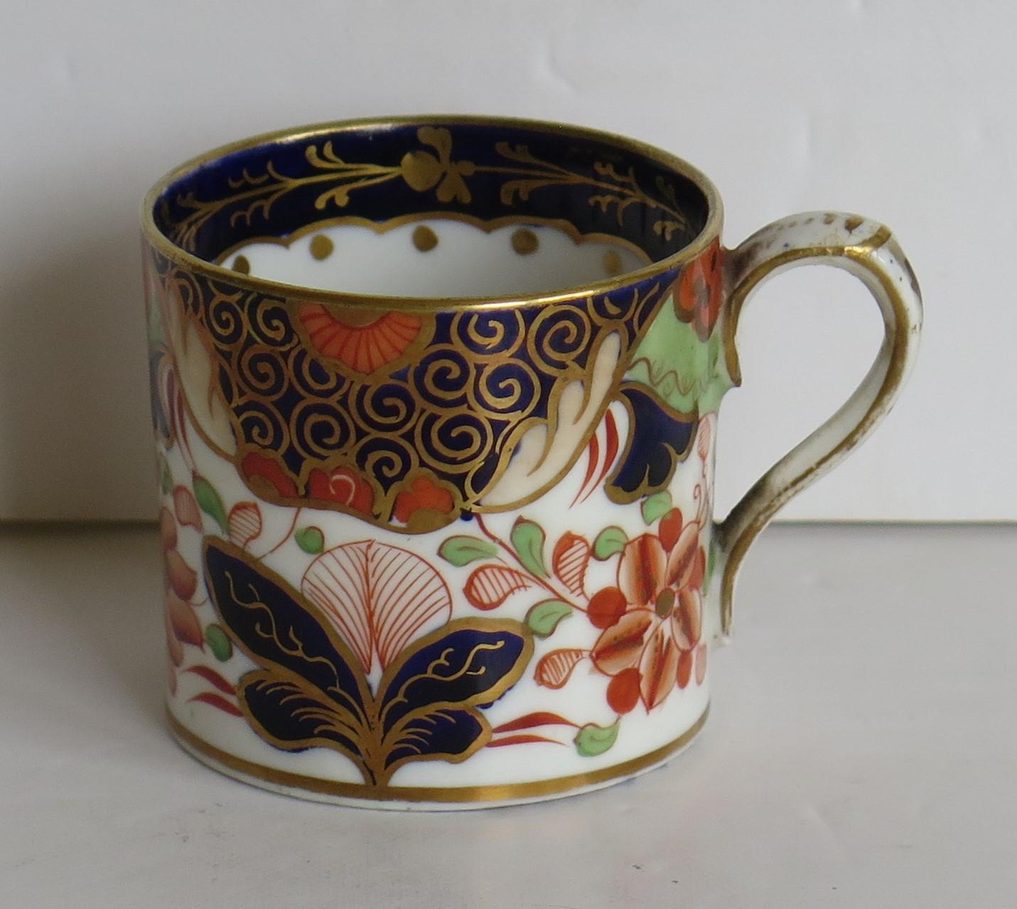 This is a very good quality Small Coffee Can ( Cup ) that we attribute to the Davenport pottery, Longport, Staffordshire Potteries, England, made during the John Rose period of the George 111rd years, circa 1805-1810.

The coffee can is of small