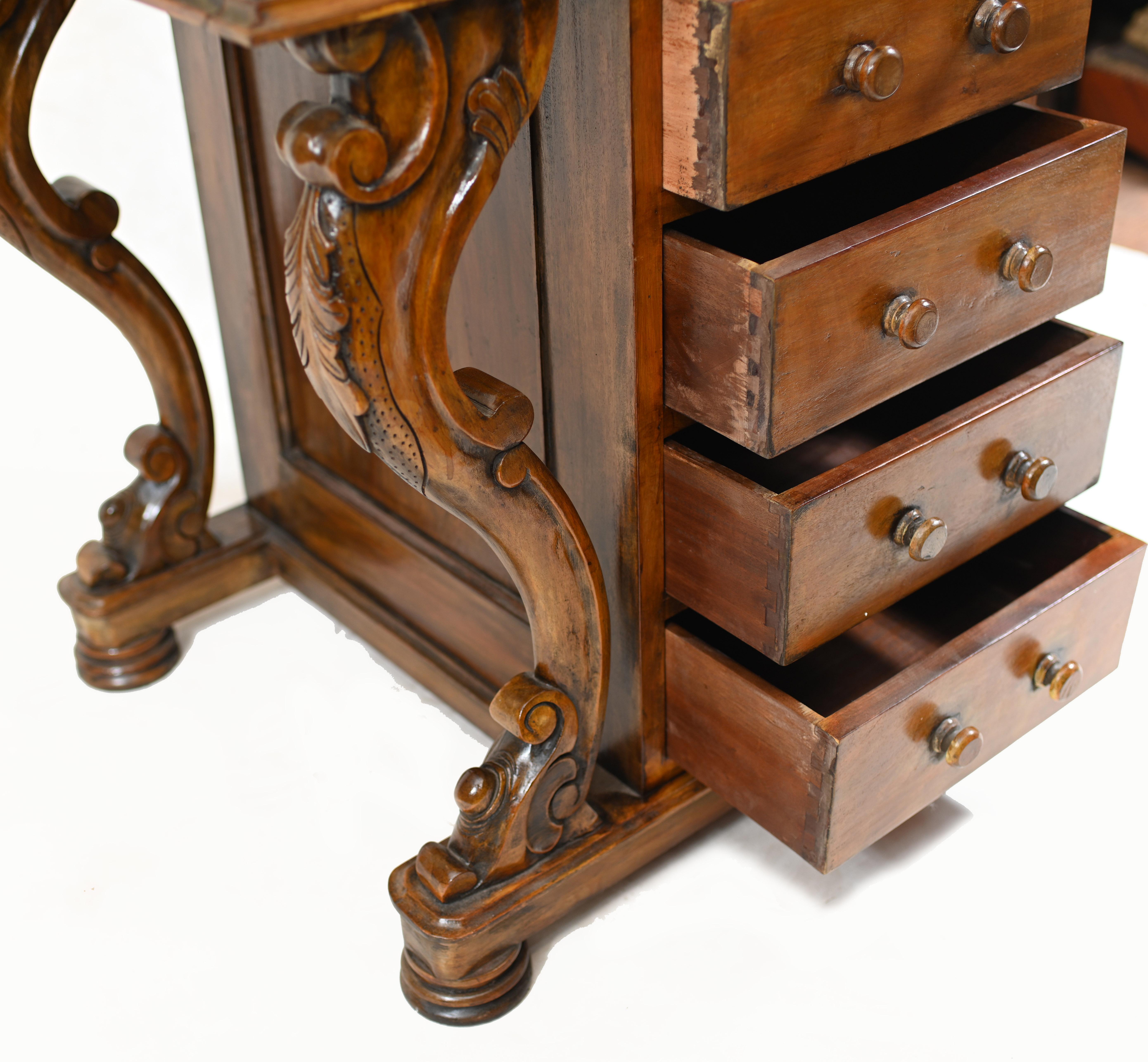 Davenport Desk Victorian Pop Up Mechanism Mahogany 1880 2